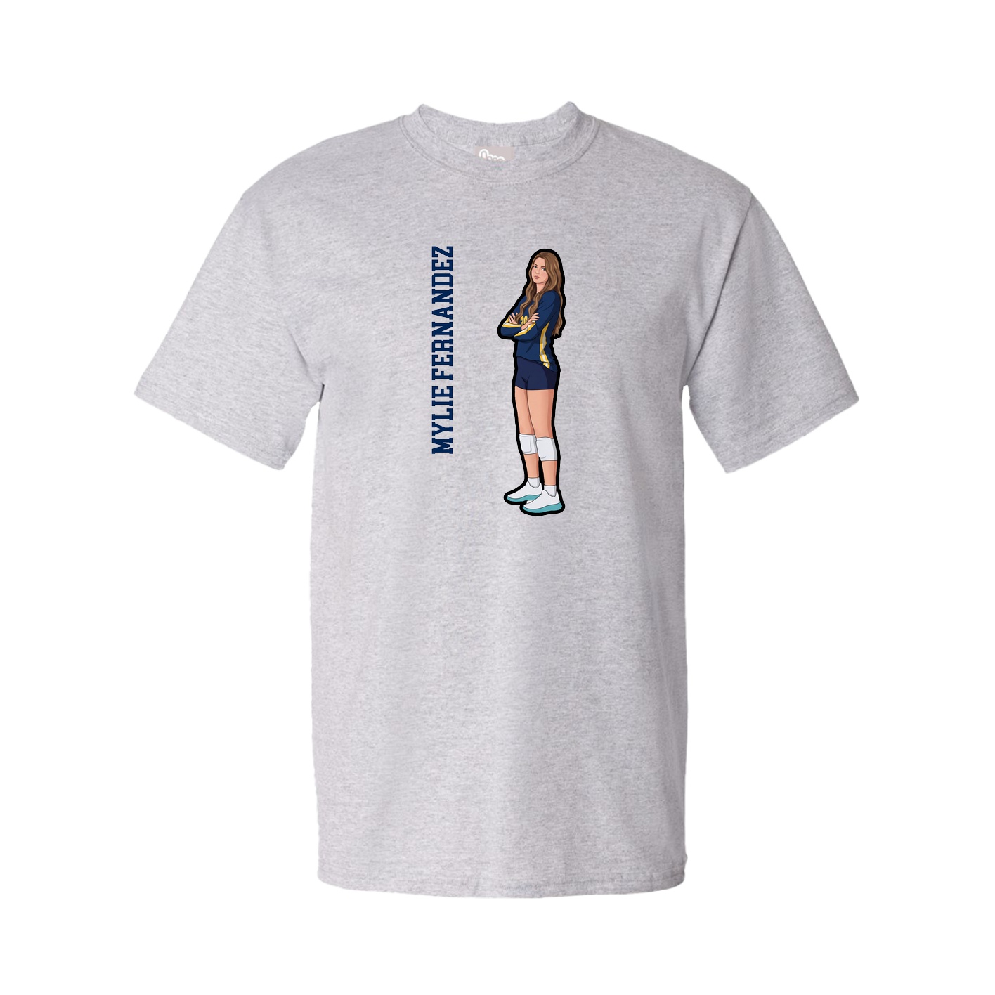 Youth Tee — Name Vertical in Grey