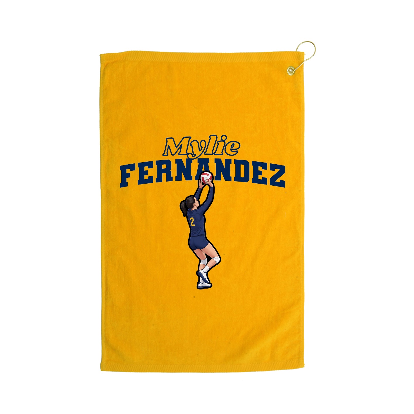 Golf Towel — Name Arch in Gold