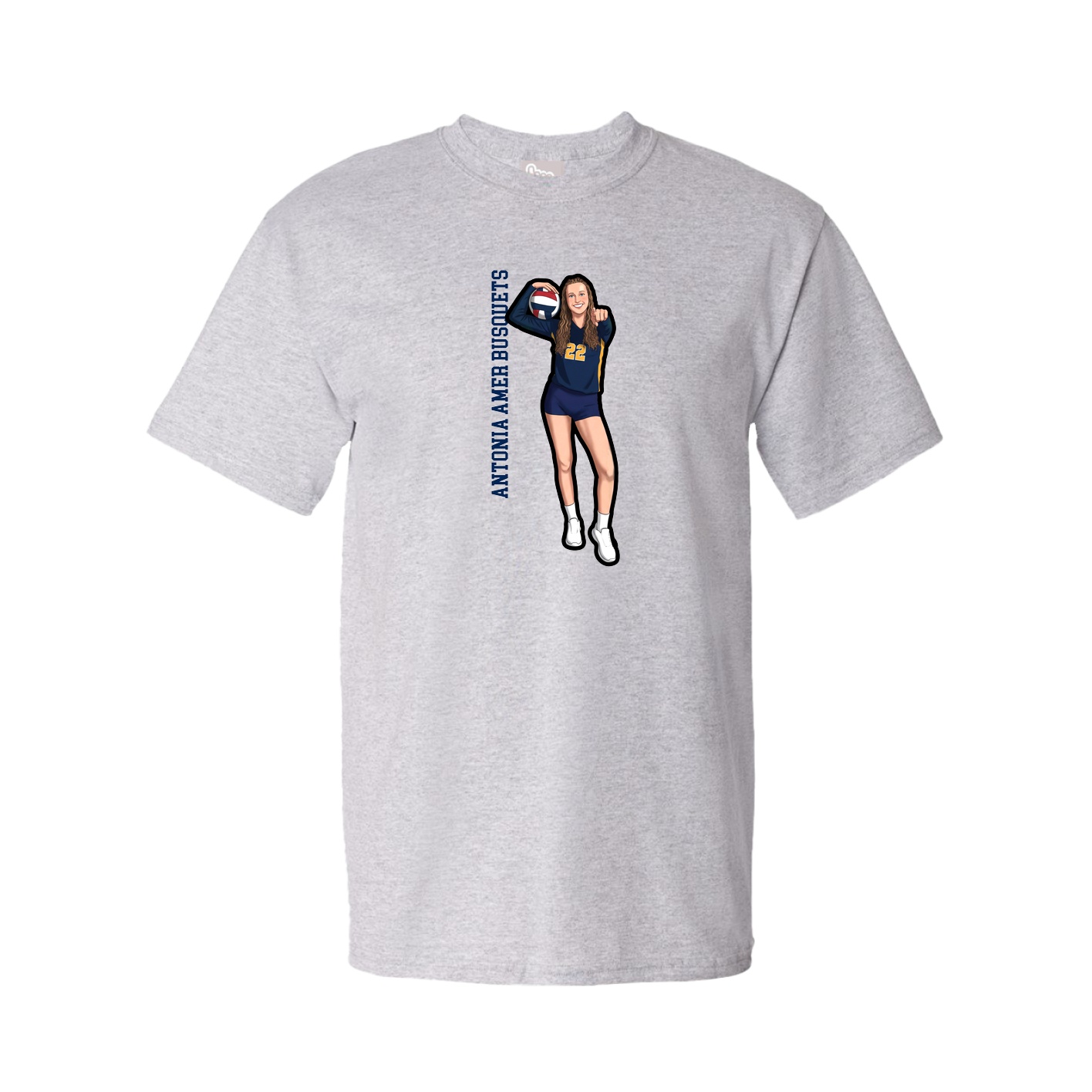 Tee — Name Vertical in Grey