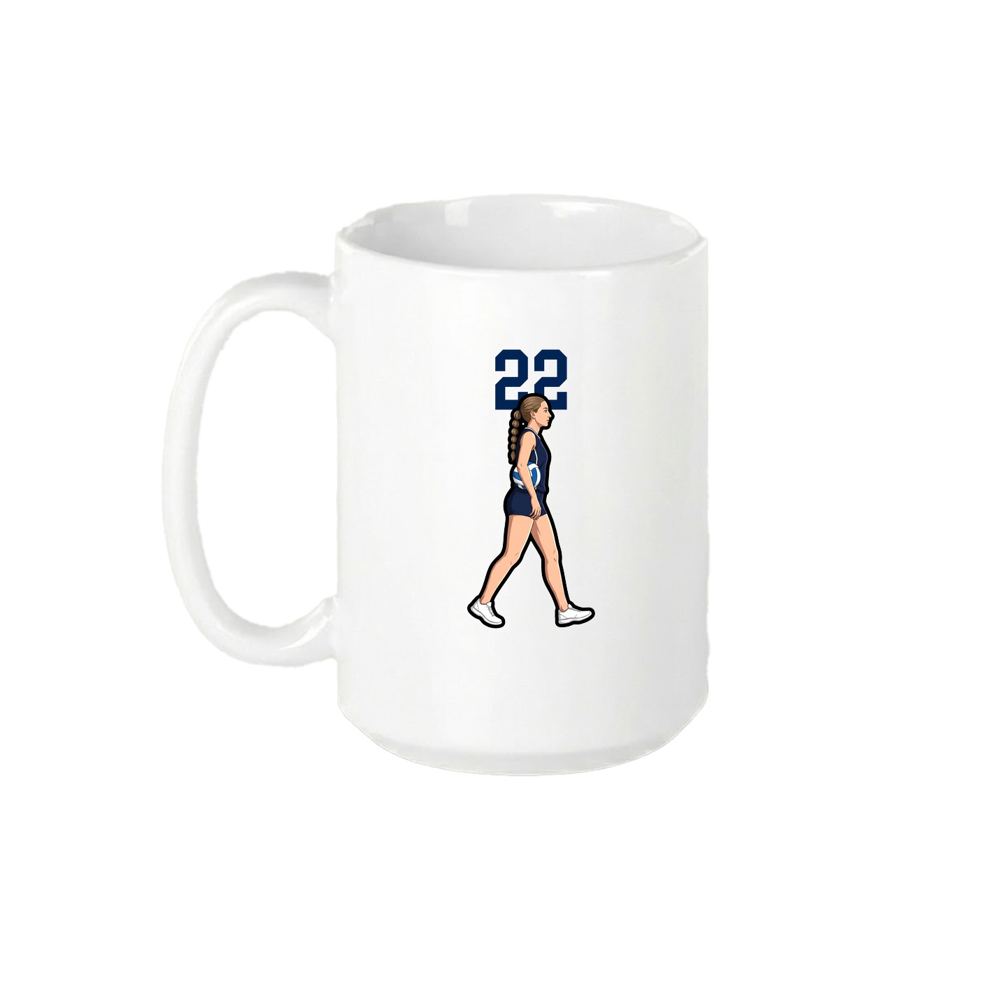 15oz Coffee Mug — Number Top in White