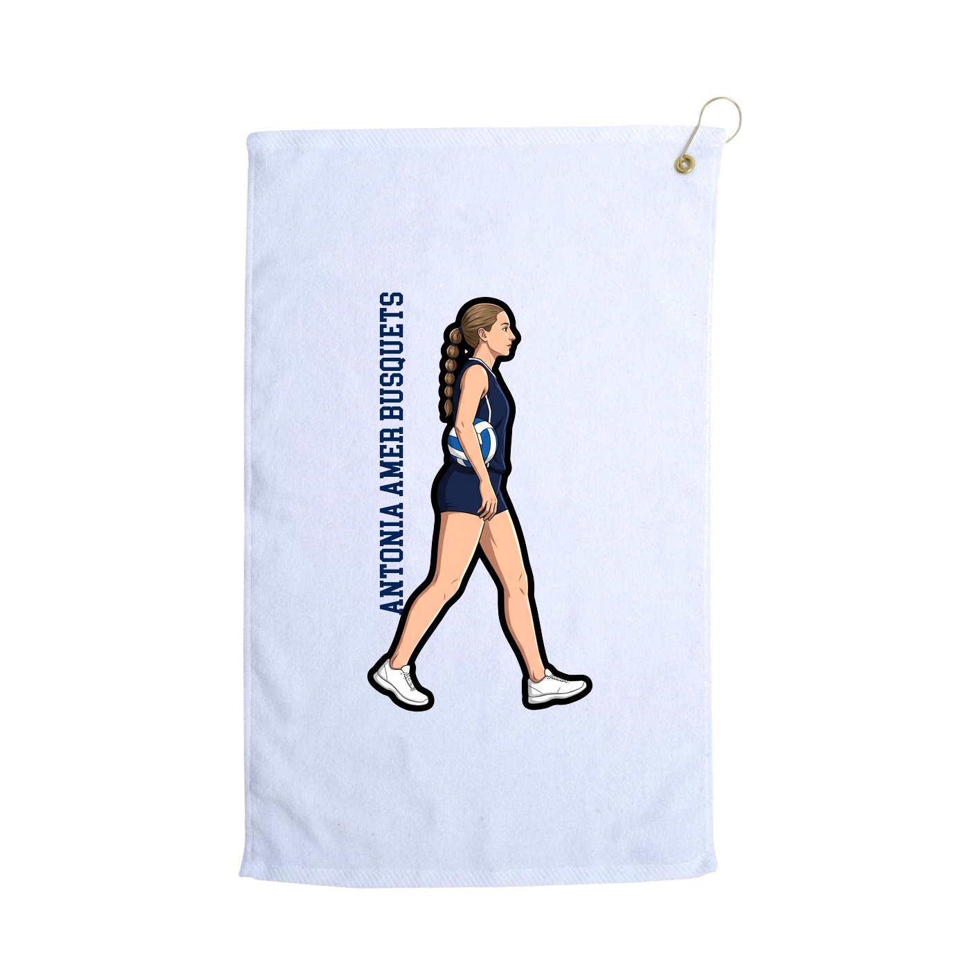 Golf Towel — Name Vertical in White