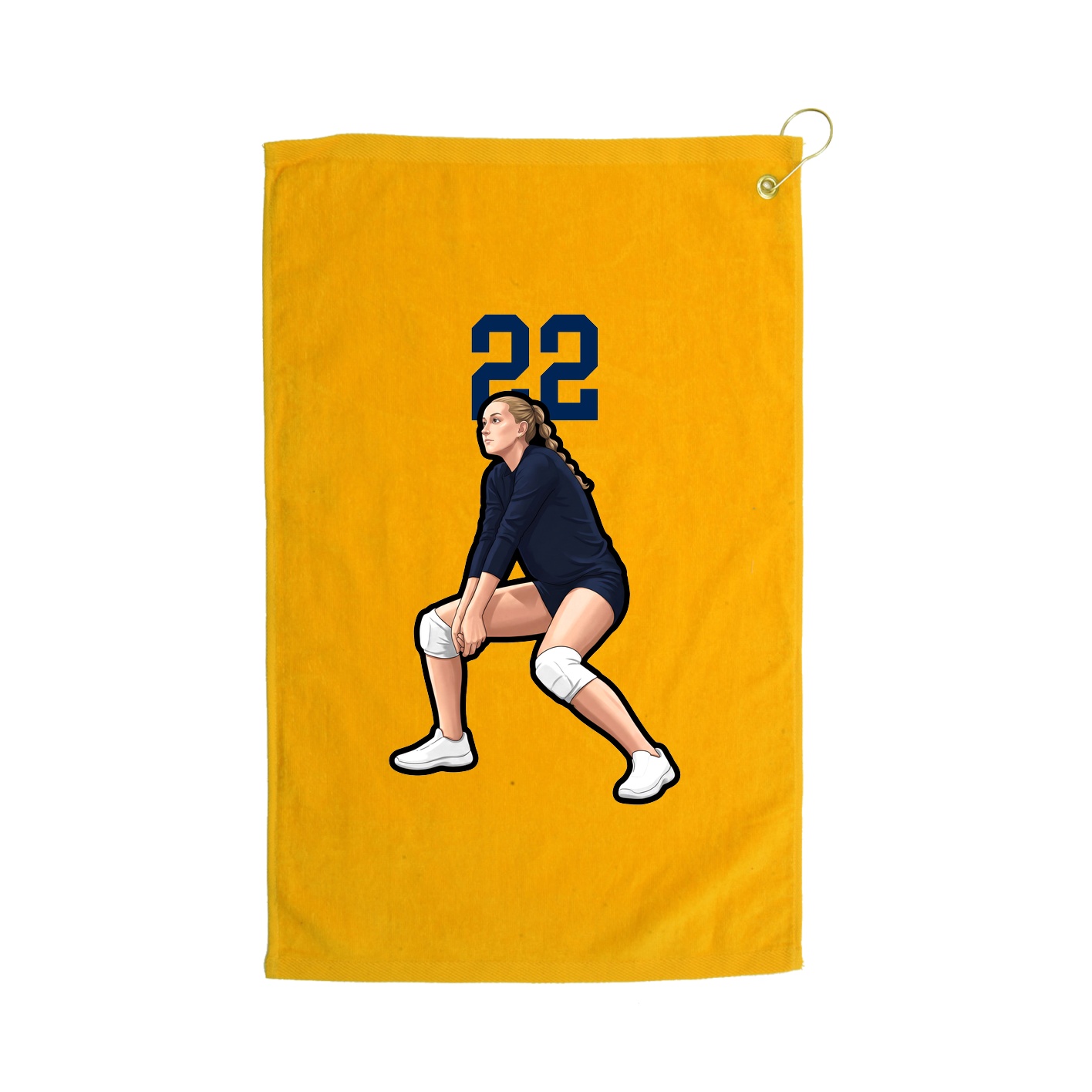 Golf Towel — Number Top in Gold