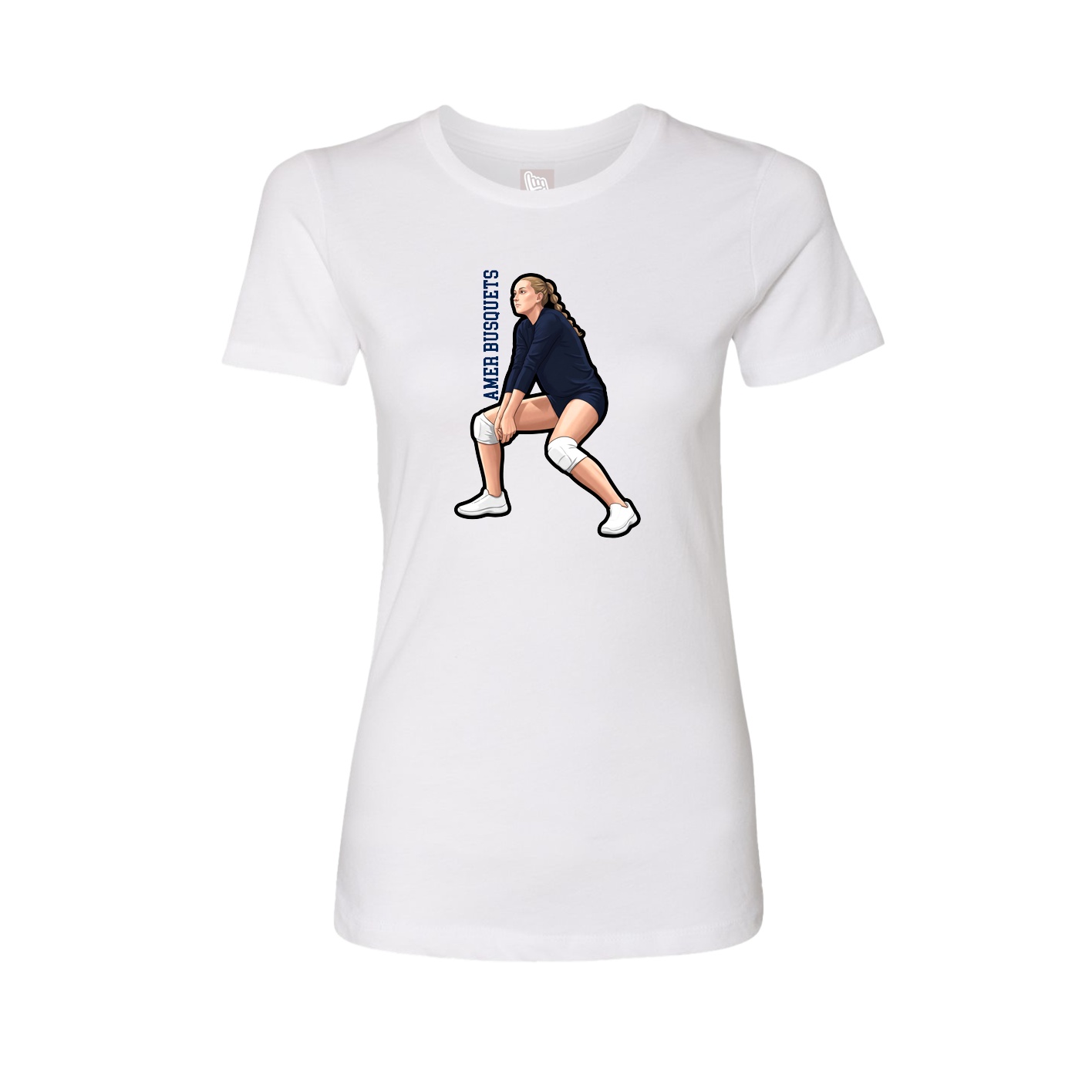 Fitted Women's Tee — Name Vertical in White