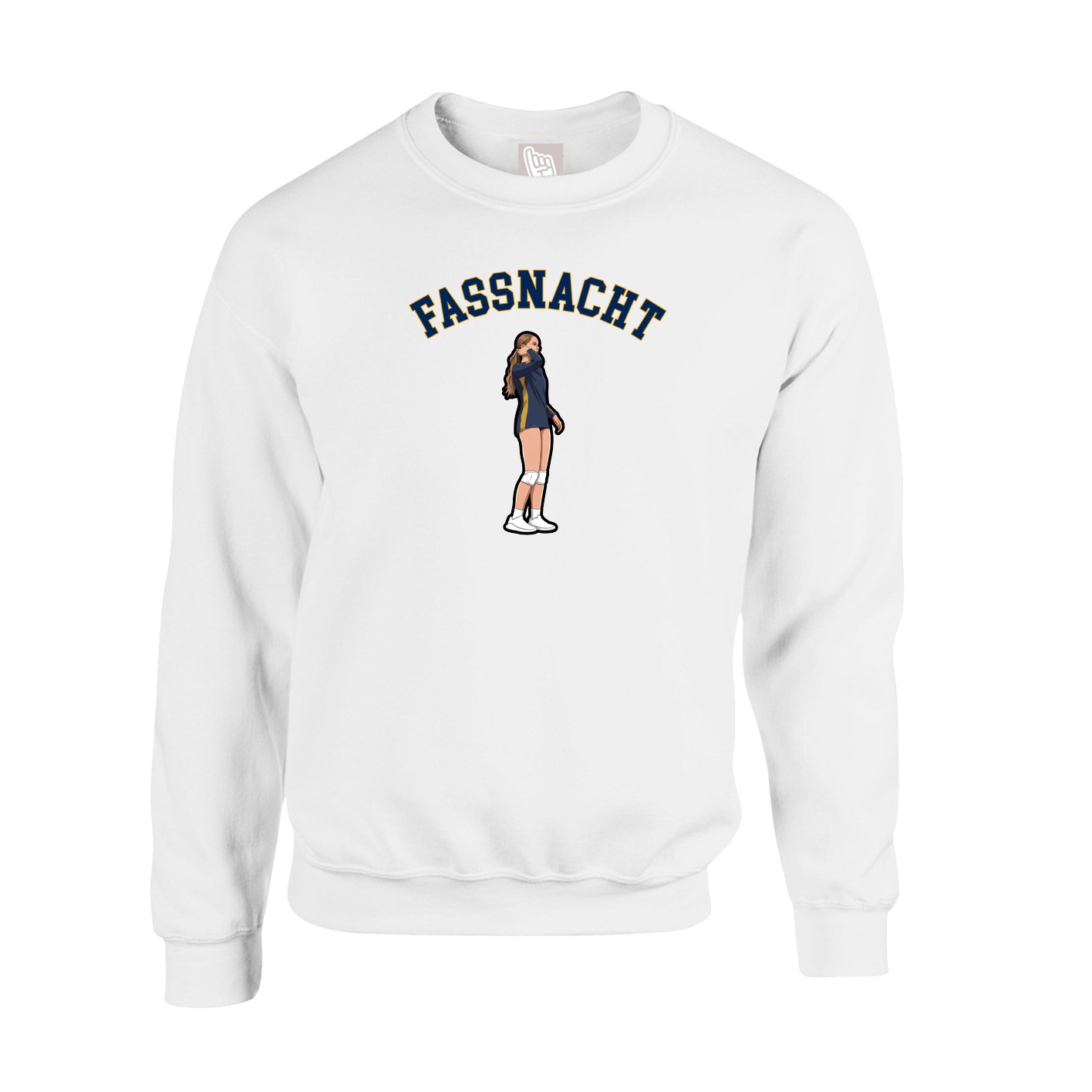 Fleece Crew — Shirsey Arch in White
