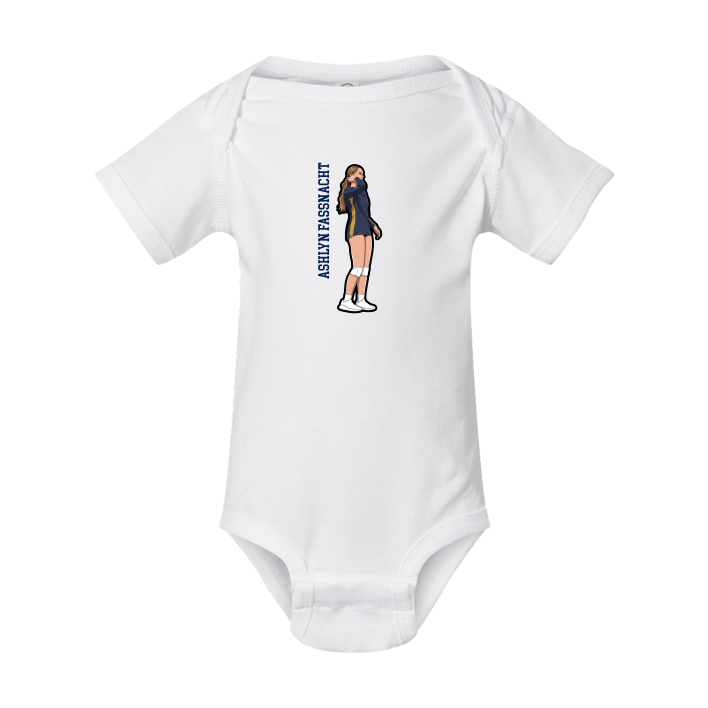 Baby Onesie — Name Vertical in White