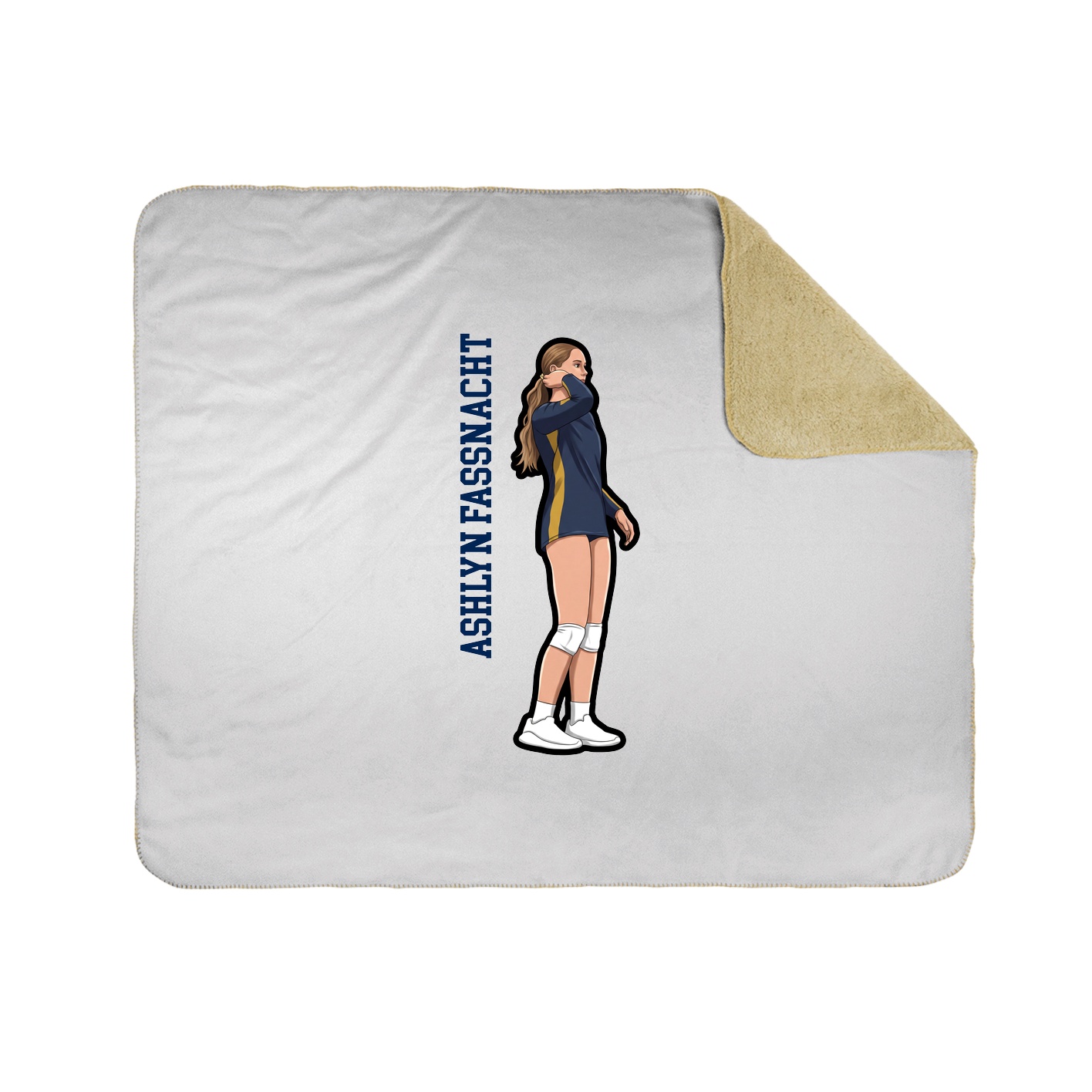 Throw Blanket — Name Vertical in White