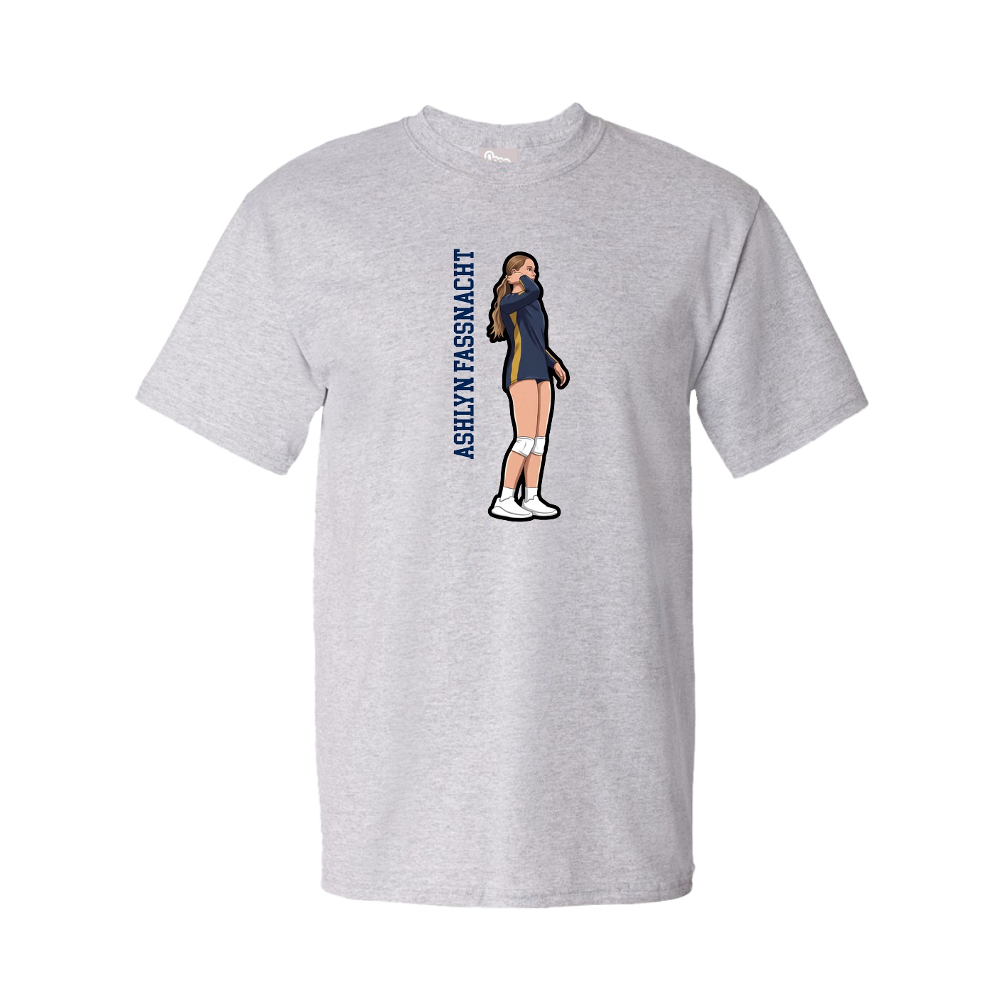 Youth Tee — Name Vertical in Grey