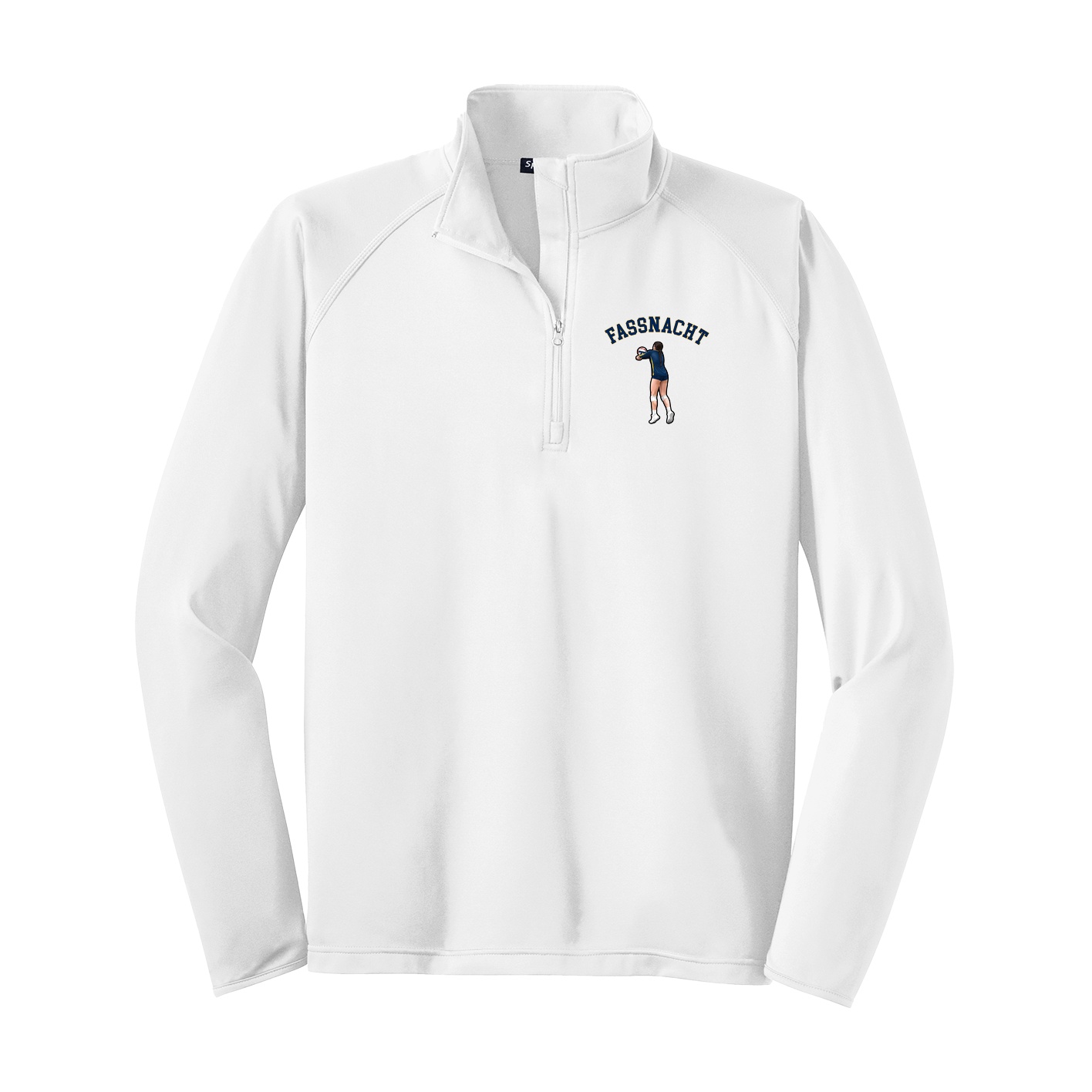 Q-Zip Pullover — Shirsey Arch in White