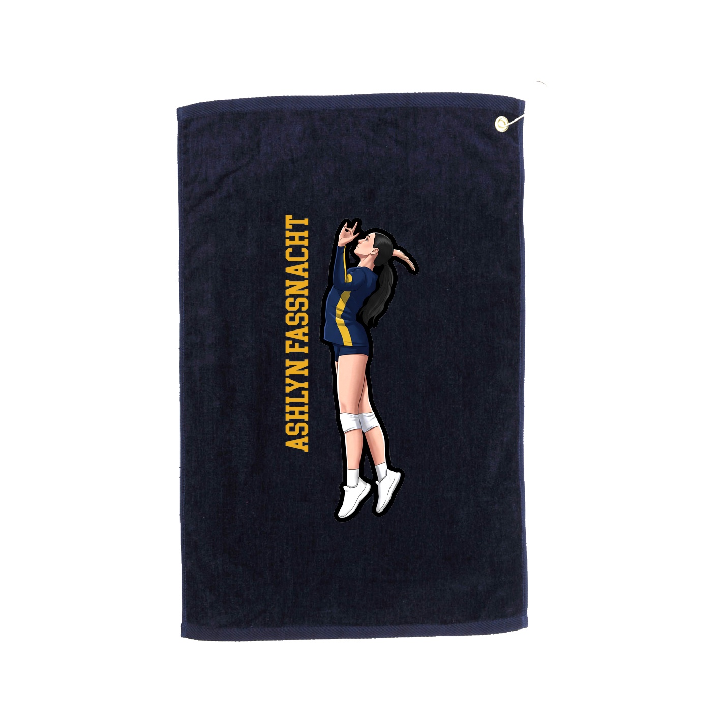 Golf Towel — Name Vertical in Navy