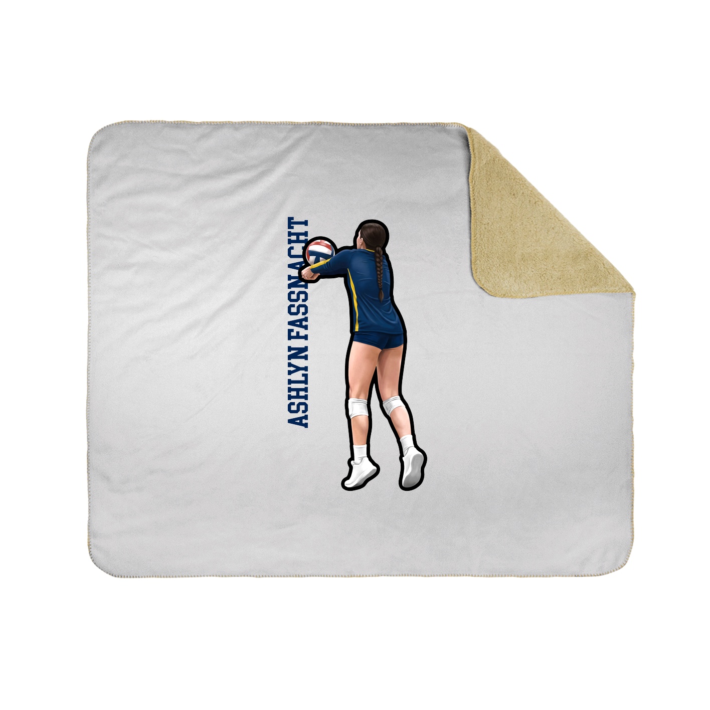 Throw Blanket — Name Vertical in White
