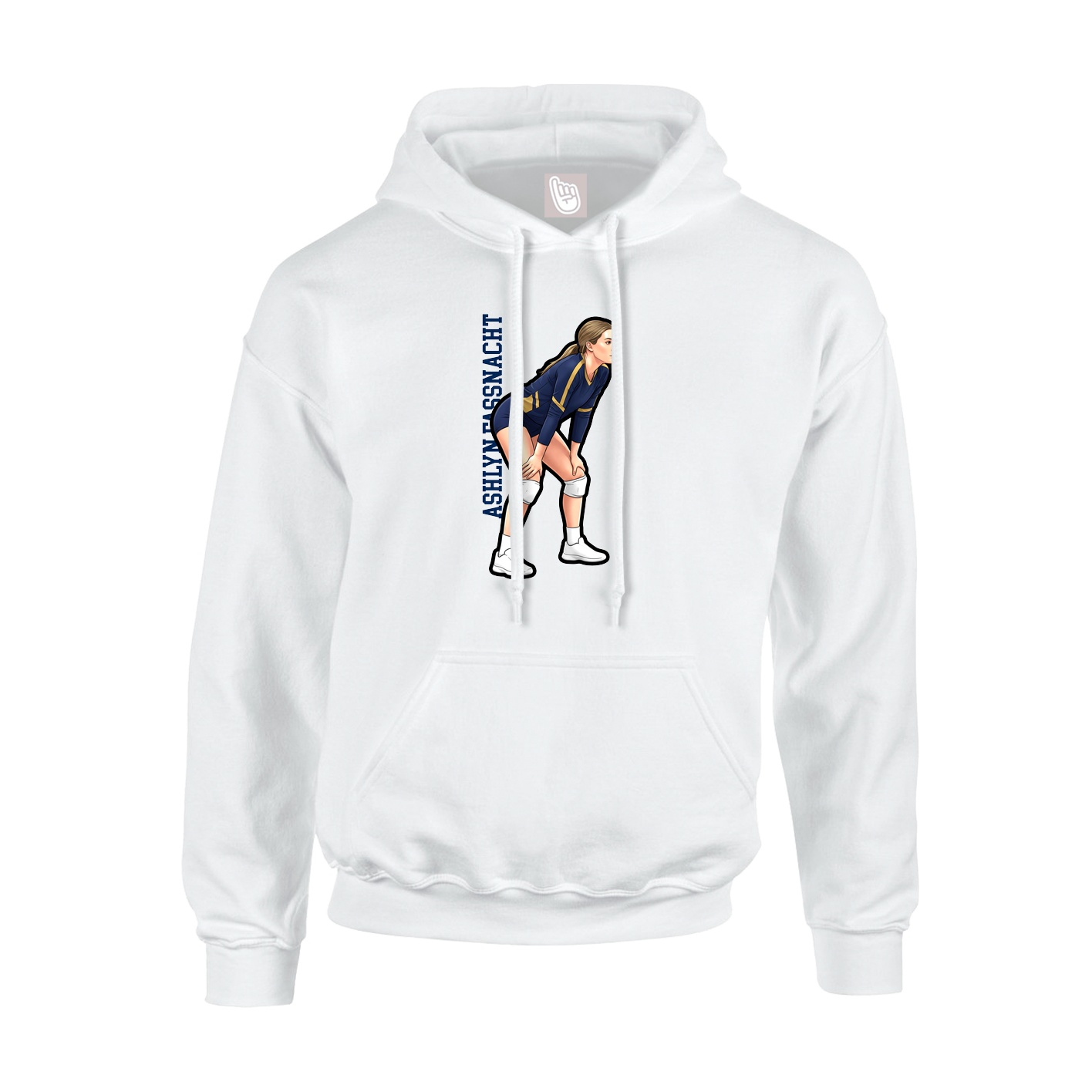 Hoodie — Name Vertical in White