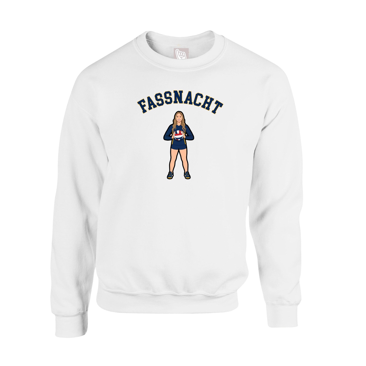 Fleece Crew — Shirsey Arch in White