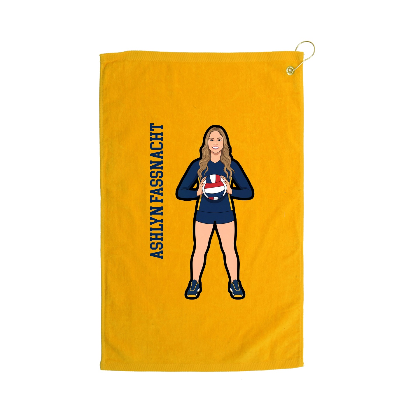 Golf Towel — Name Vertical in Gold