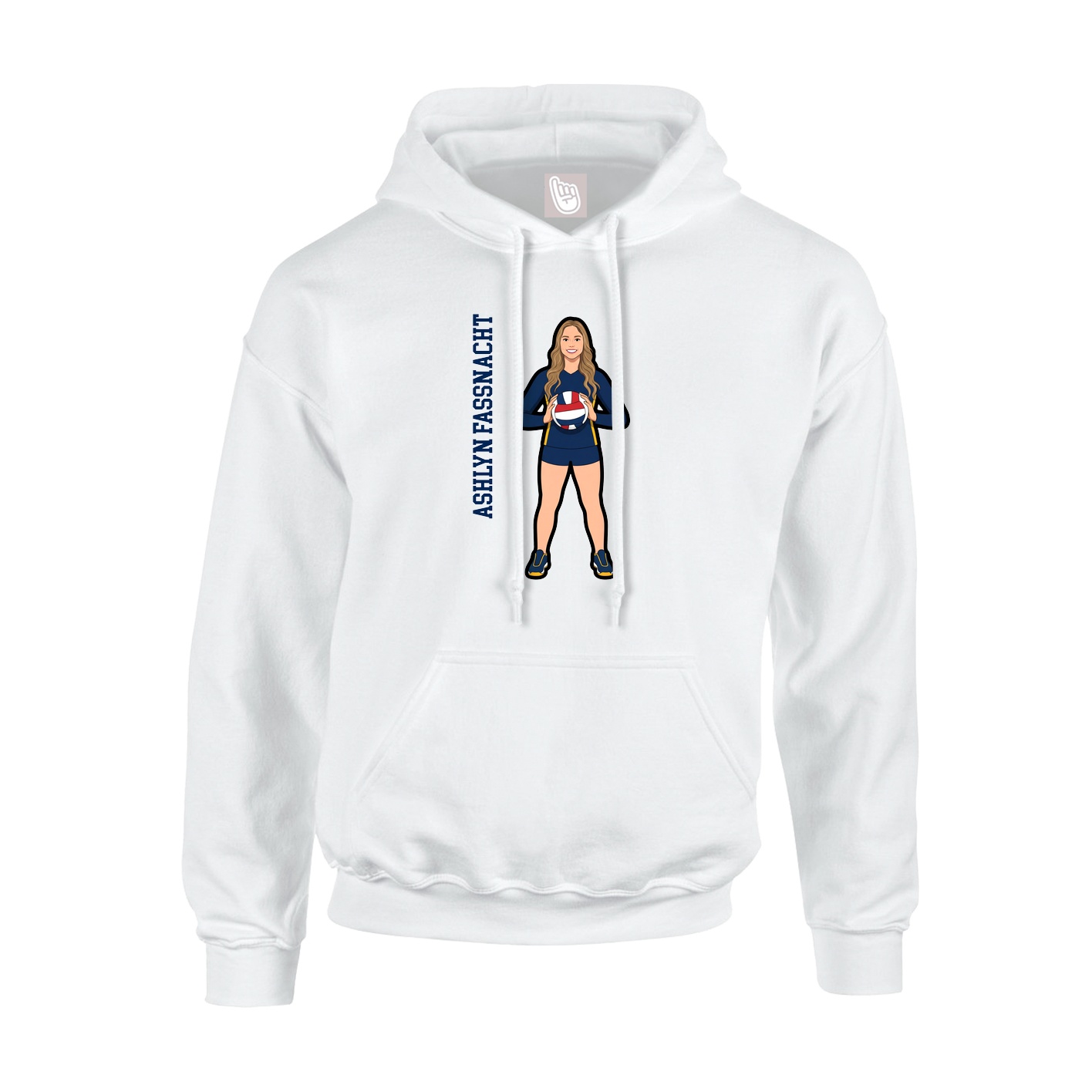 Hoodie — Name Vertical in White