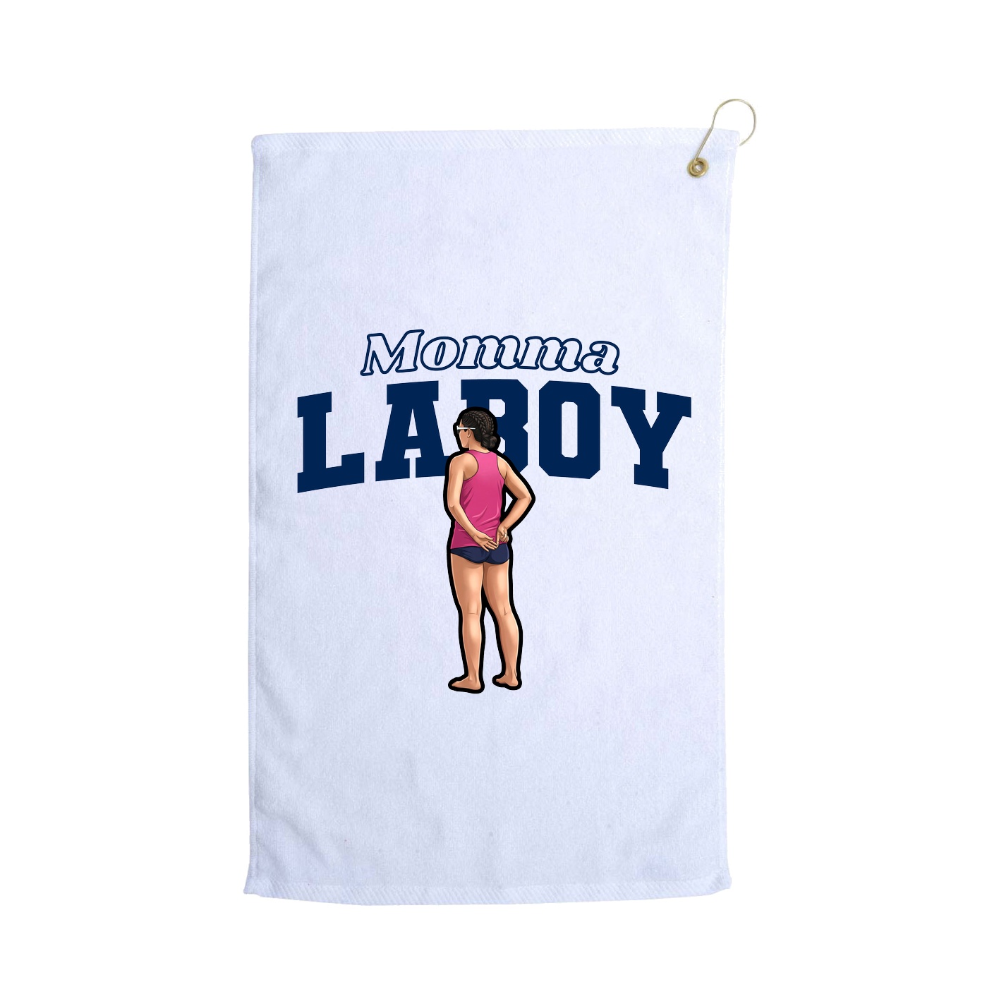 Golf Towel — Mothers Day Block in White