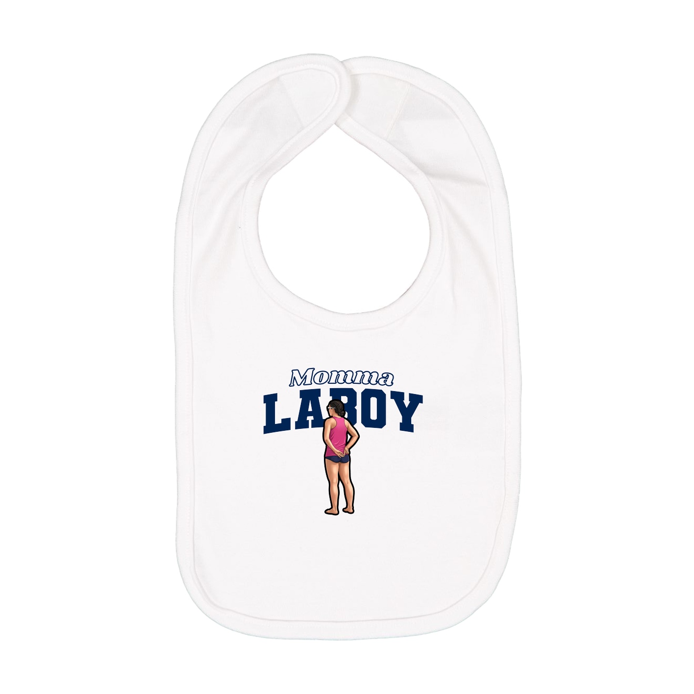 Infant Bib — Mothers Day Block in White