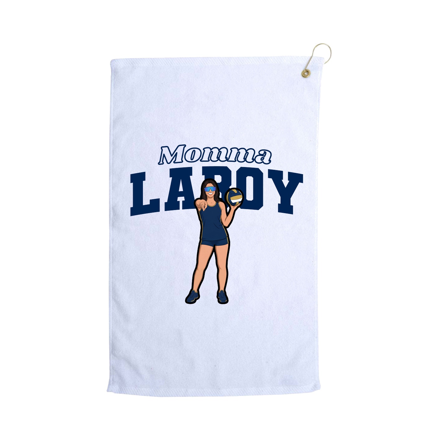Golf Towel — Mothers Day Block in White
