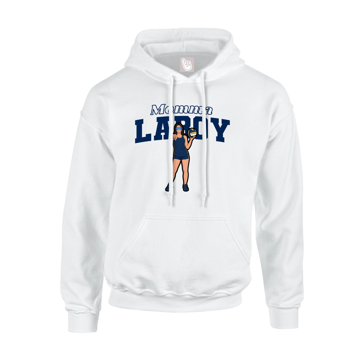 Youth Hoodie — Mothers Day Block in White