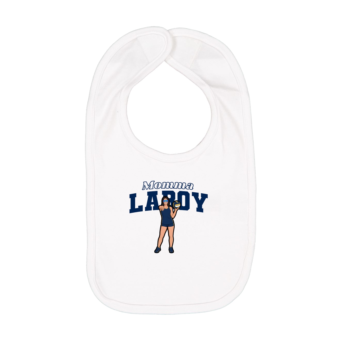 Infant Bib — Mothers Day Block in White