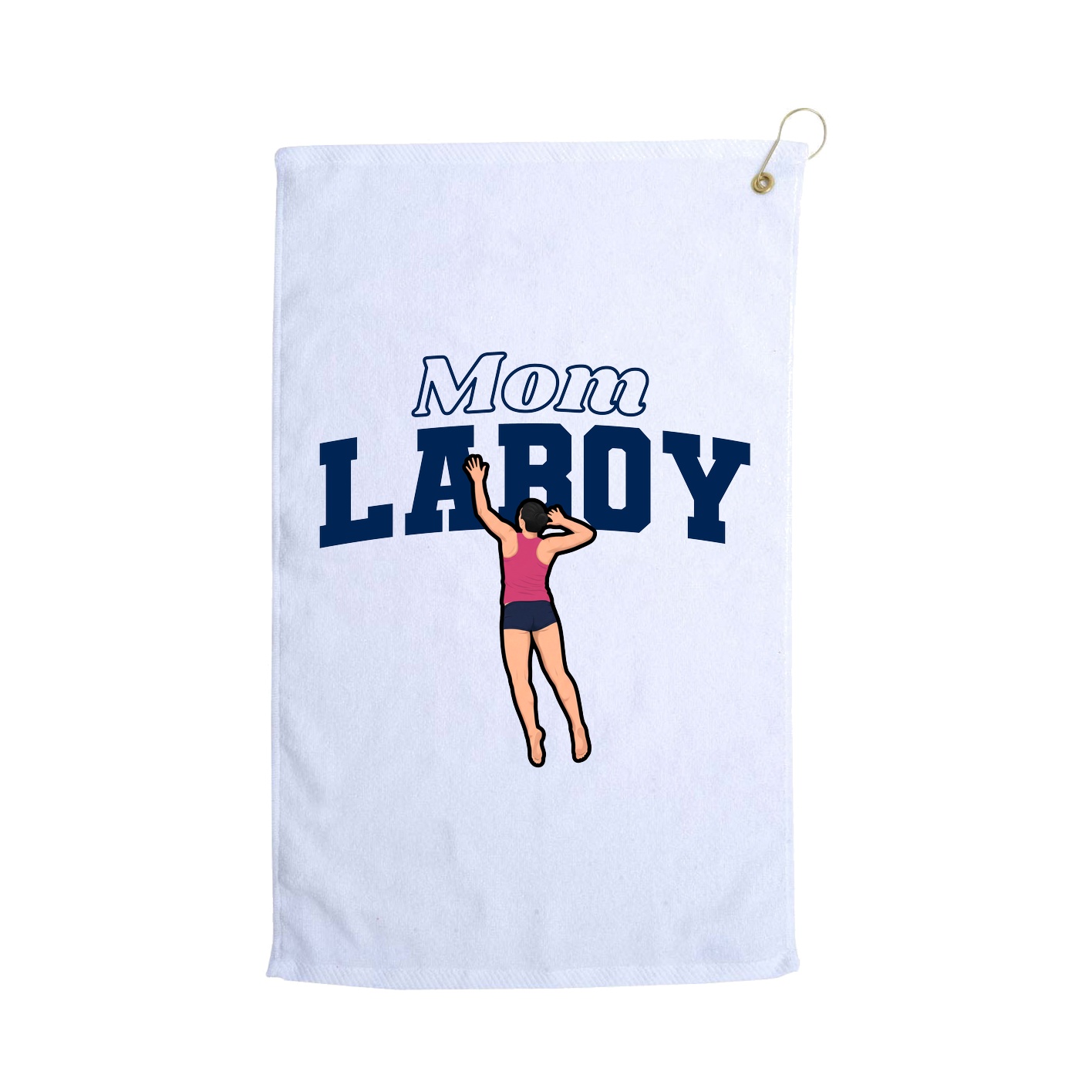 Golf Towel — Mothers Day Block in White