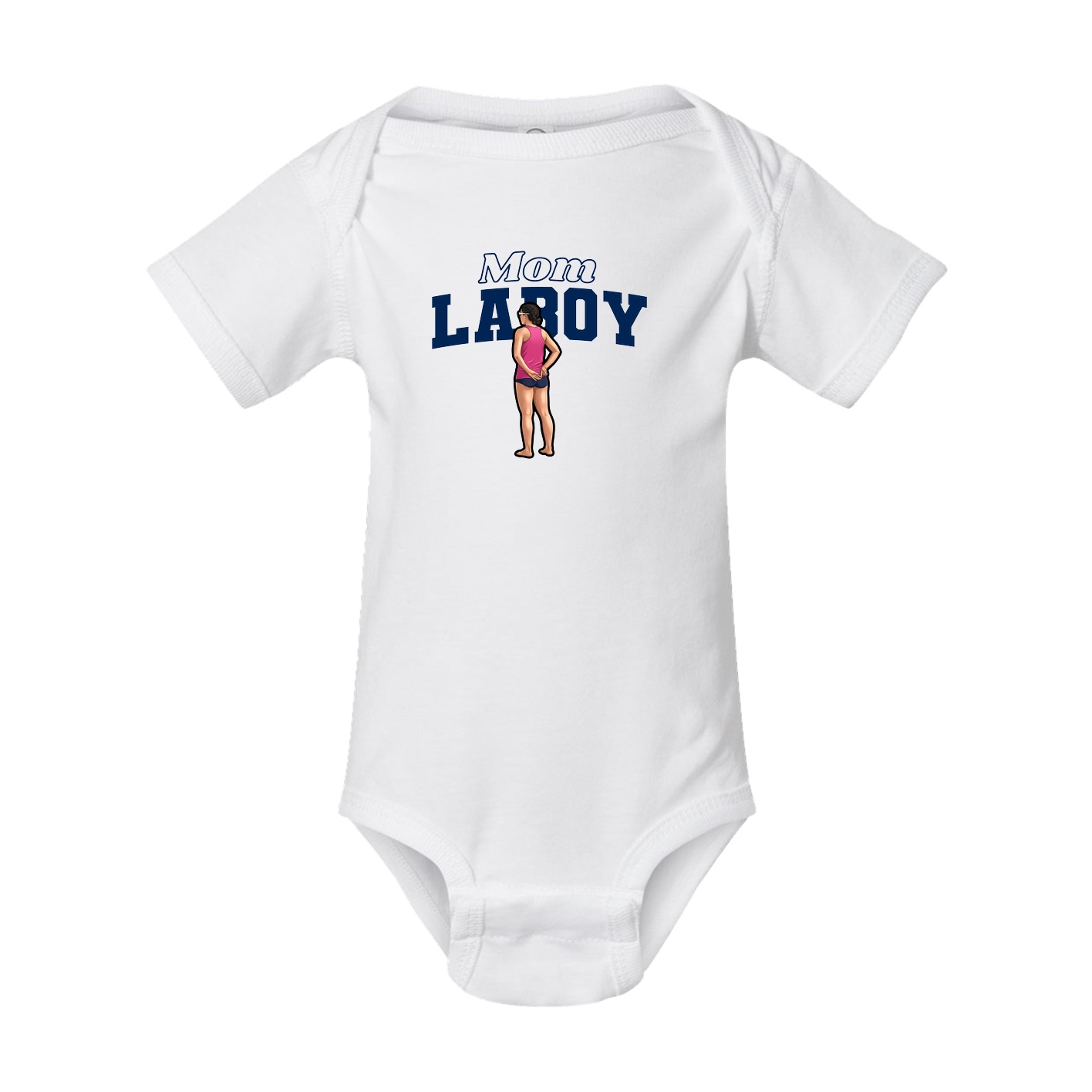 Baby Onesie — Mothers Day Block in White