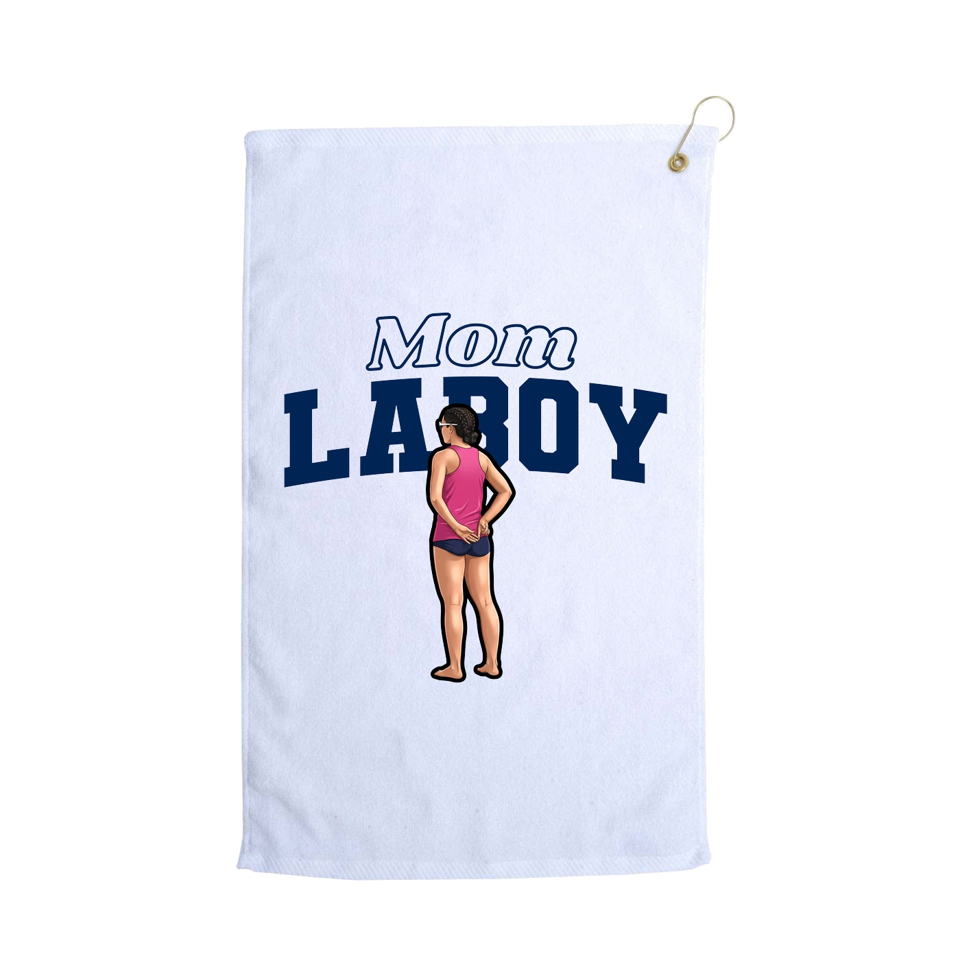 Golf Towel — Mothers Day Block in White