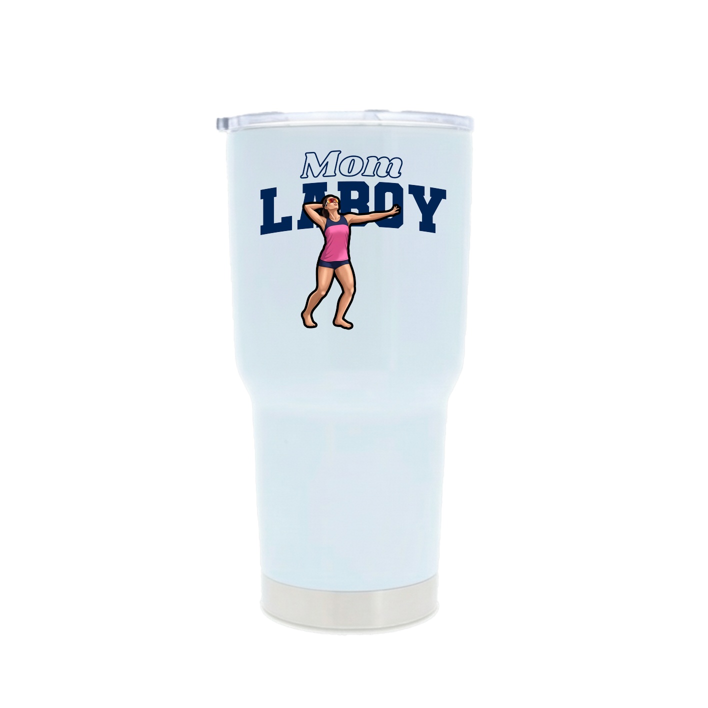 30oz Stainless Steel Tumbler — Mothers Day Block in White
