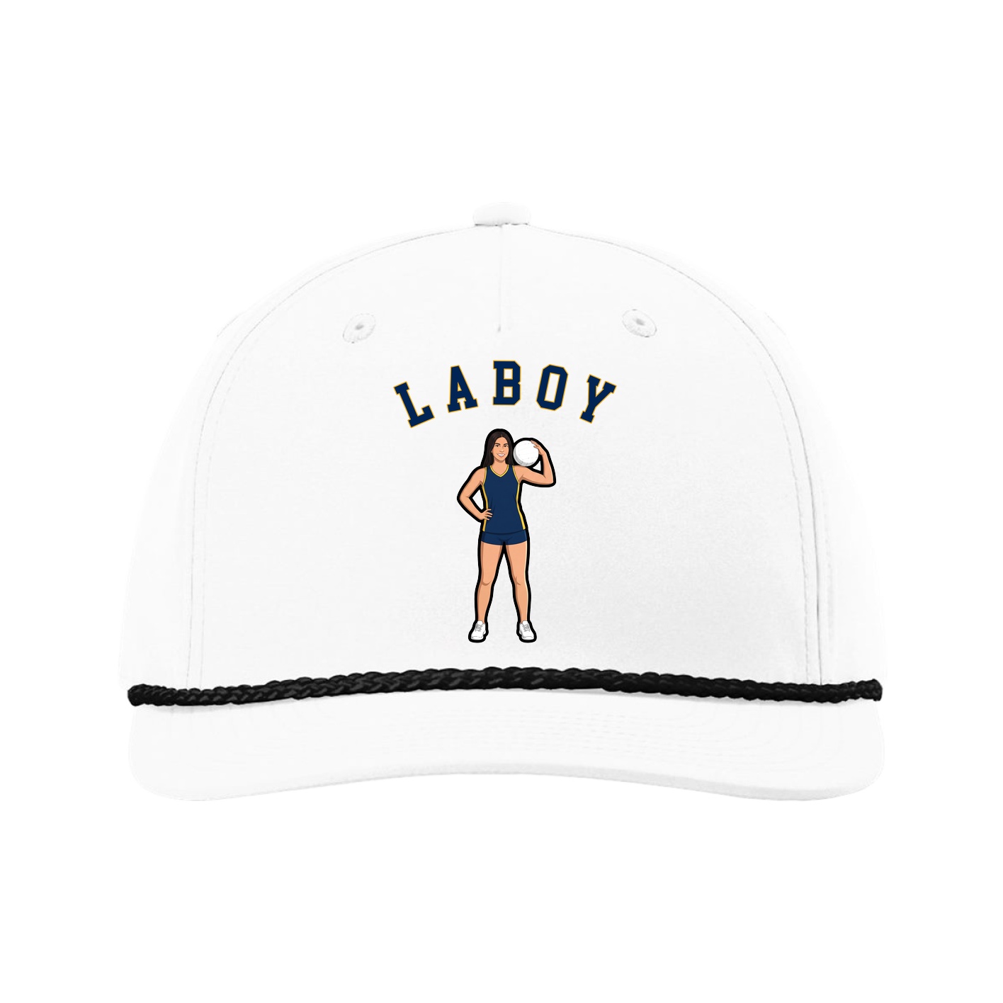 Five-Panel Classic Rope Cap — Shirsey Arch in White