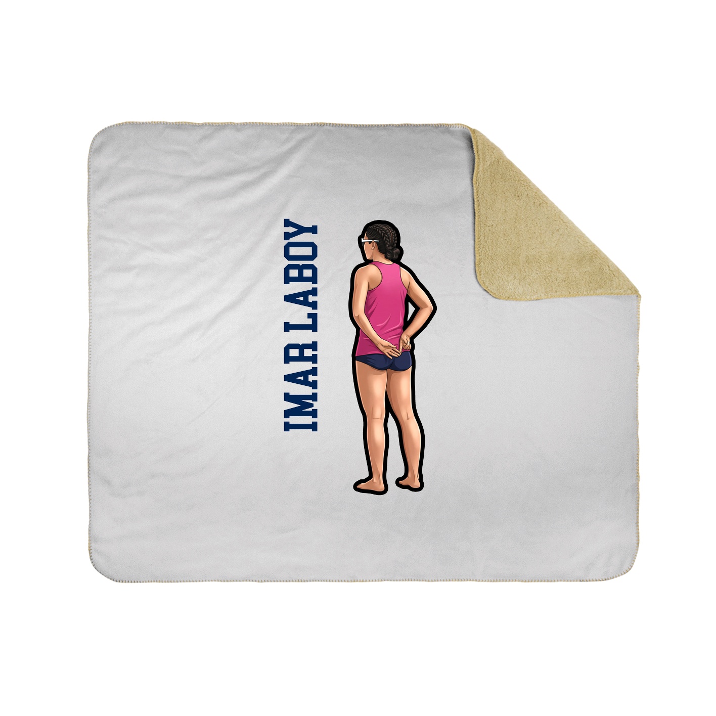 Throw Blanket — Name Vertical in White