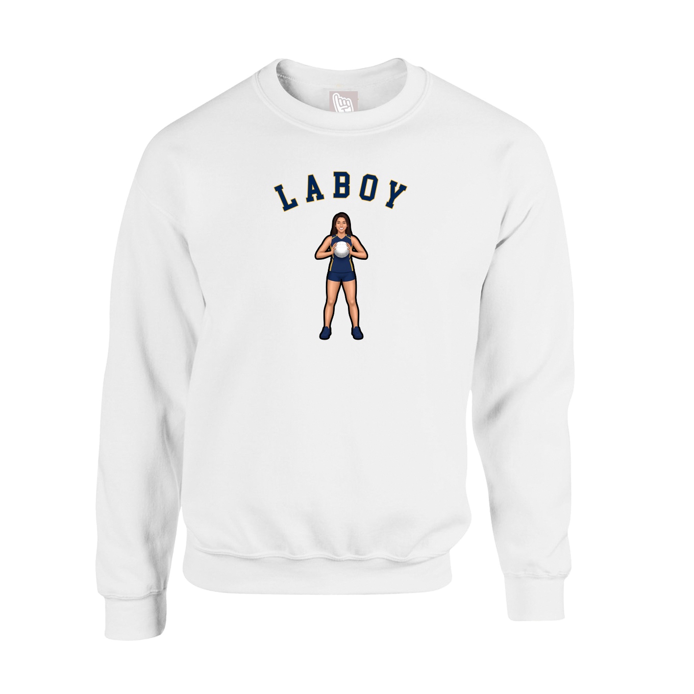 Fleece Crew — Shirsey Arch in White