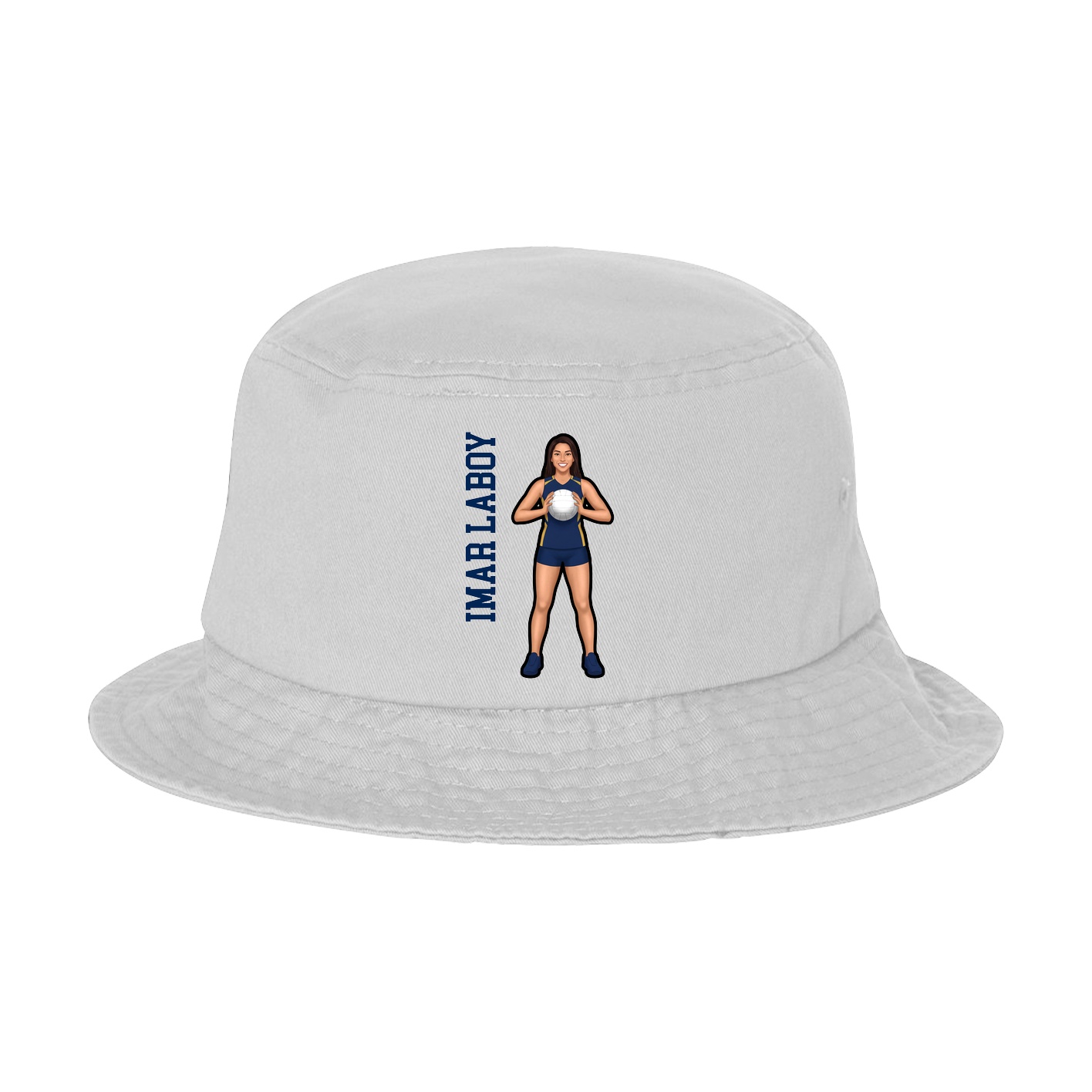 Bucket Cap — Name Vertical in White
