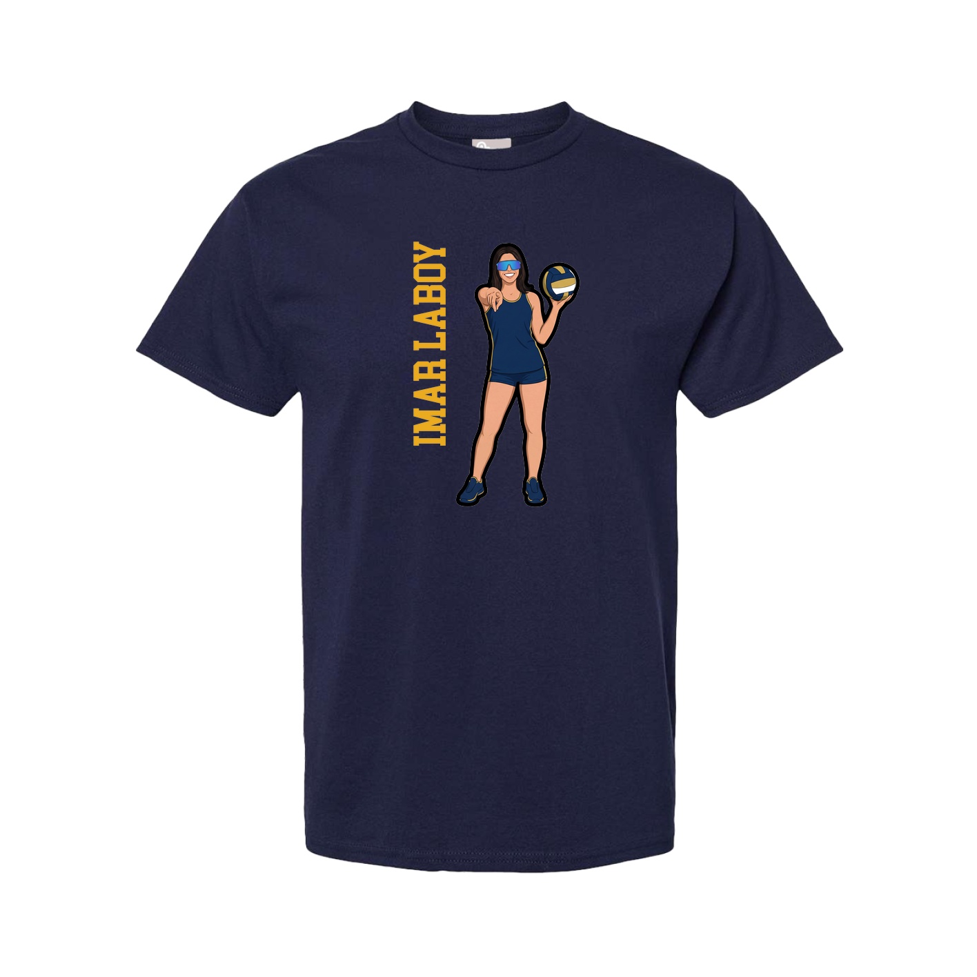 Tee — Name Vertical in Navy