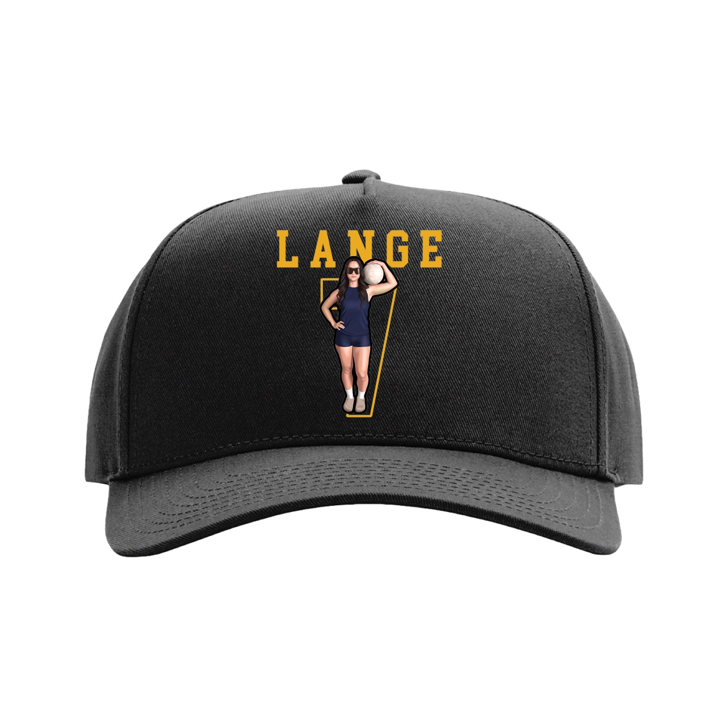 Full Fabric Five-Panel Champ Cap — Shirsey in Black