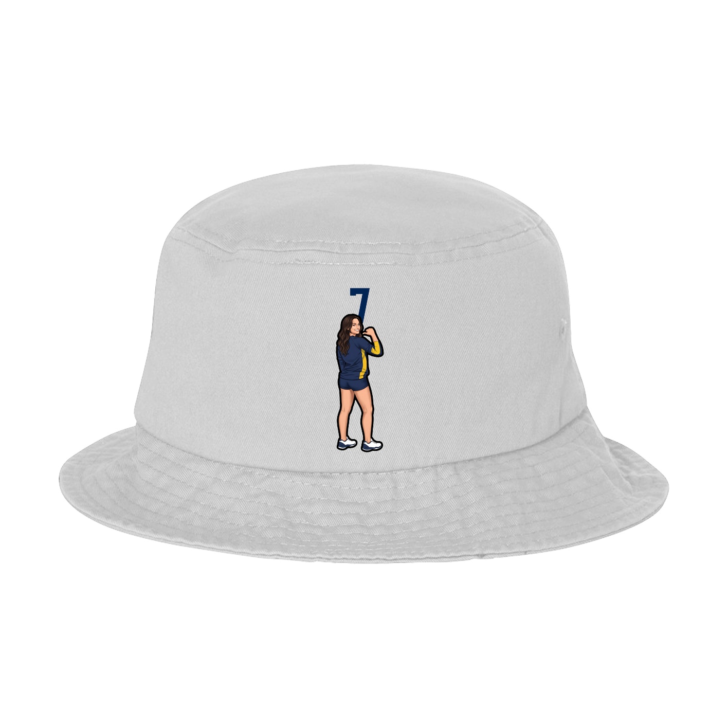 Bucket Cap — Number Top in White