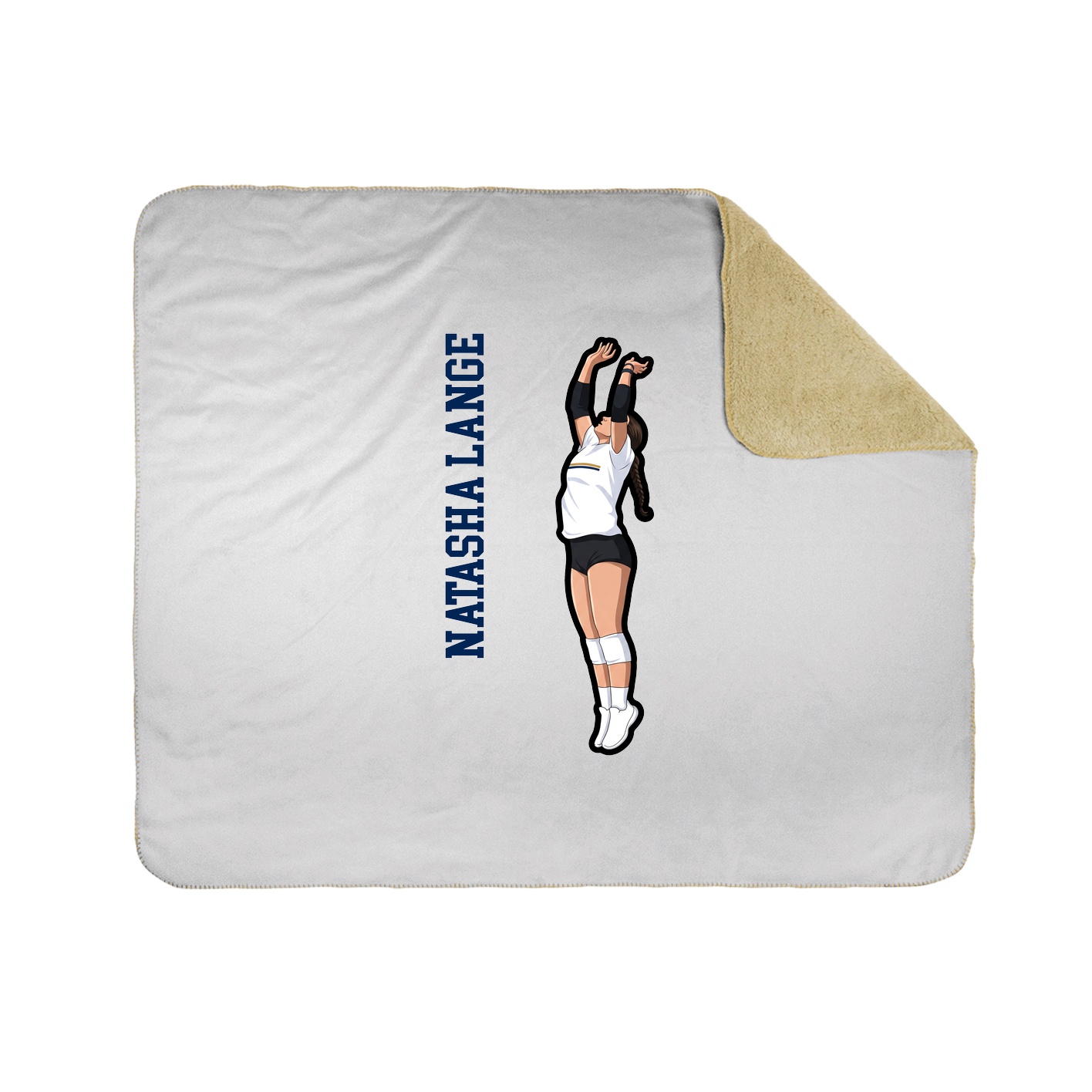Throw Blanket — Name Vertical in White