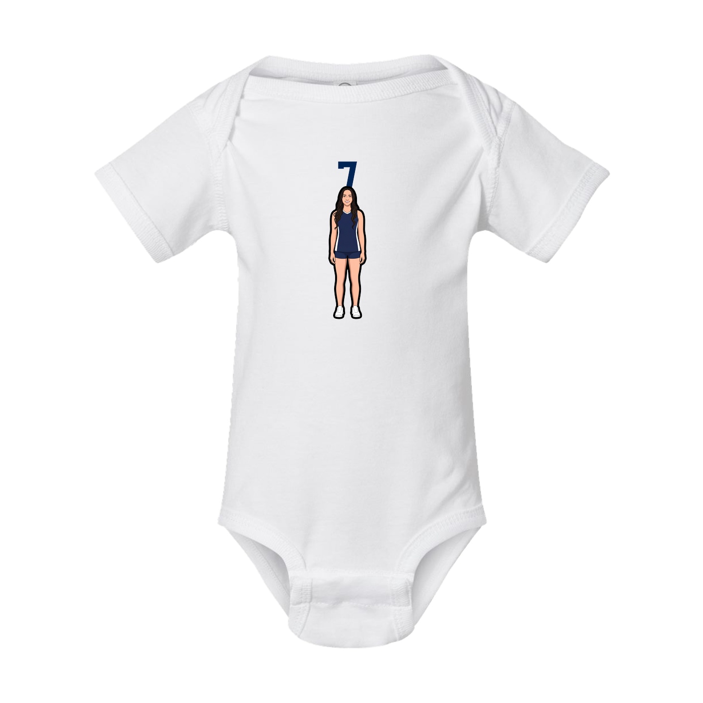 Baby Onesie — Number Top in White