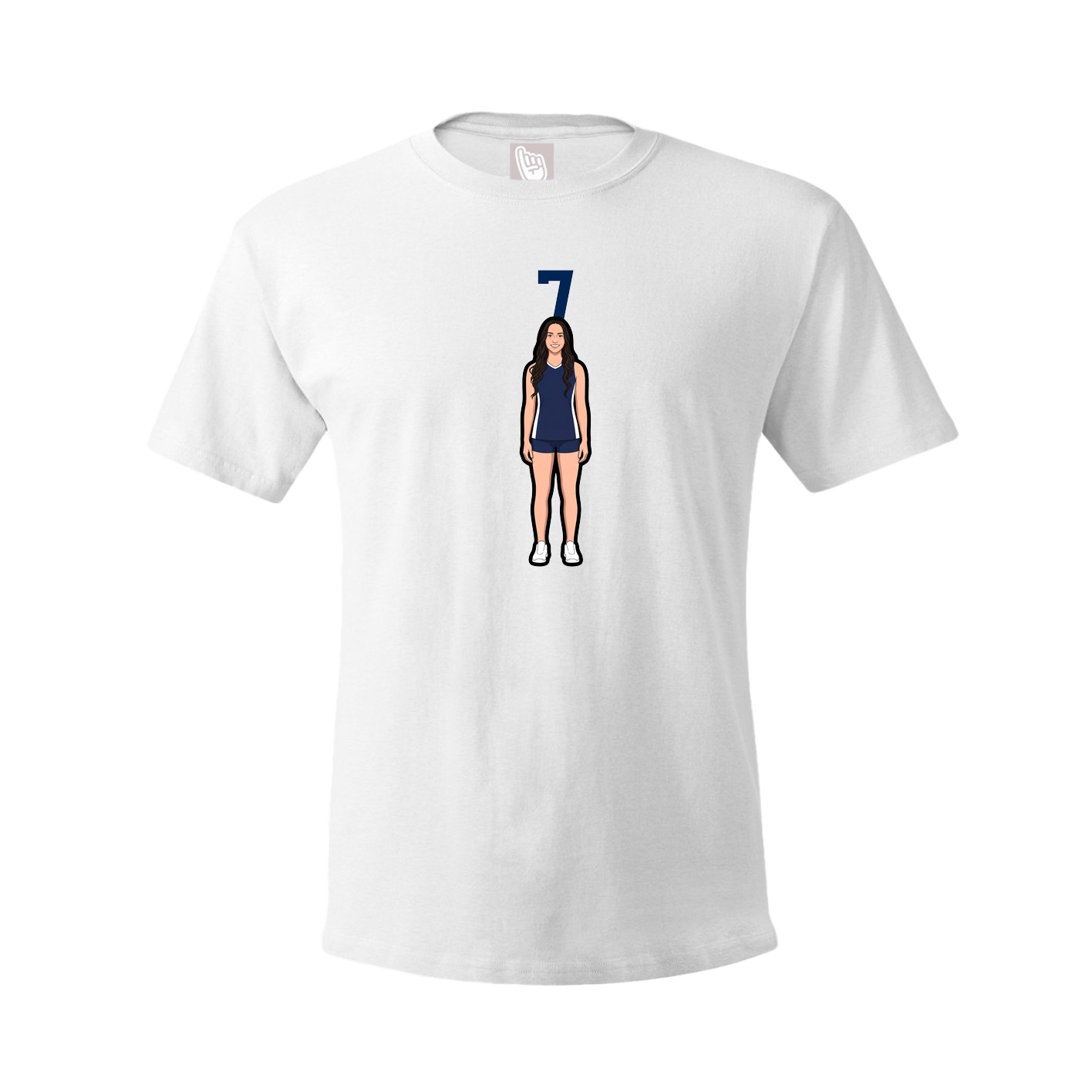 Youth Tee — Number Top in White