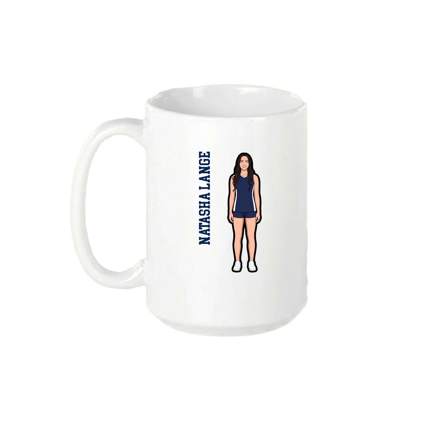 15oz Coffee Mug — Name Vertical in White