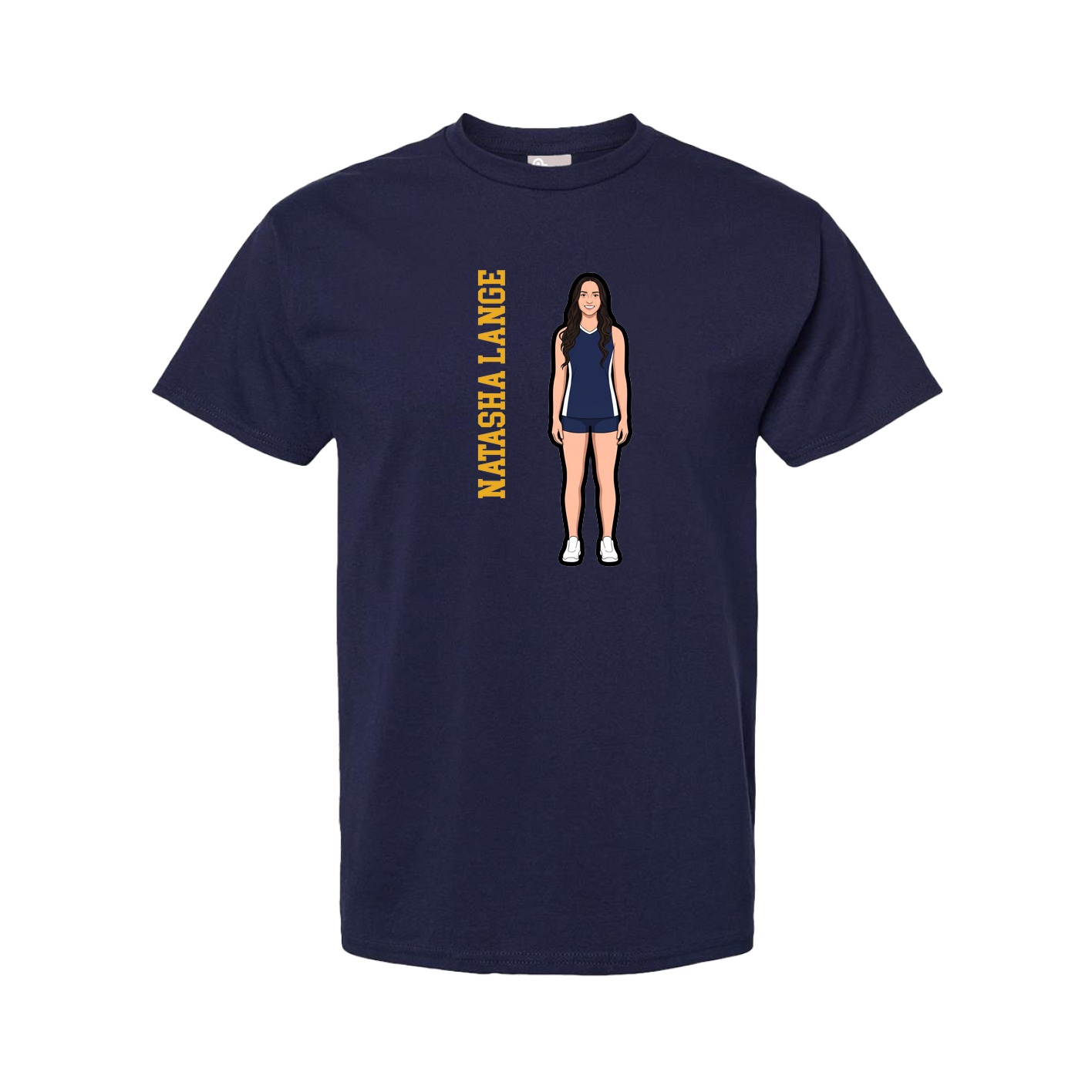 Tee — Name Vertical in Navy