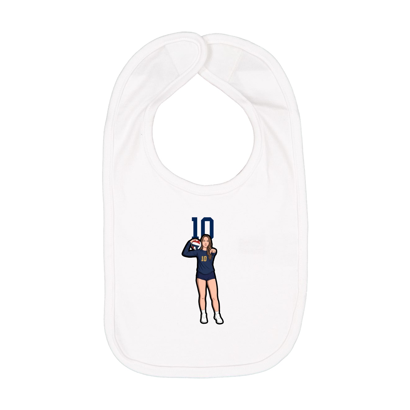 Infant Bib — Number Top in White