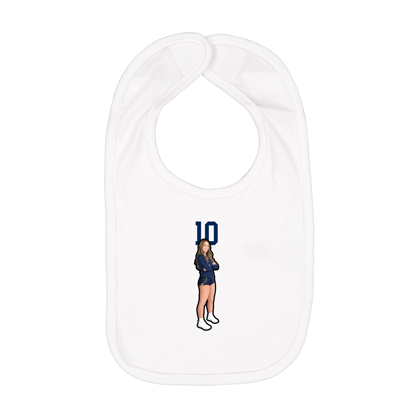 Infant Bib — Number Top in White