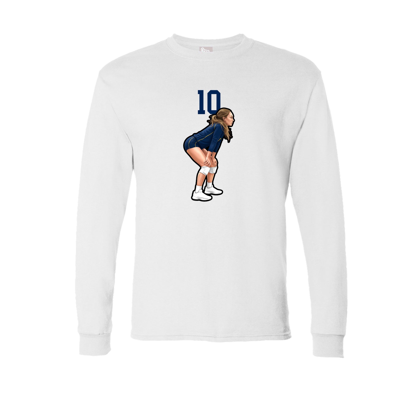 Long Sleeve Tee — Number Top in White