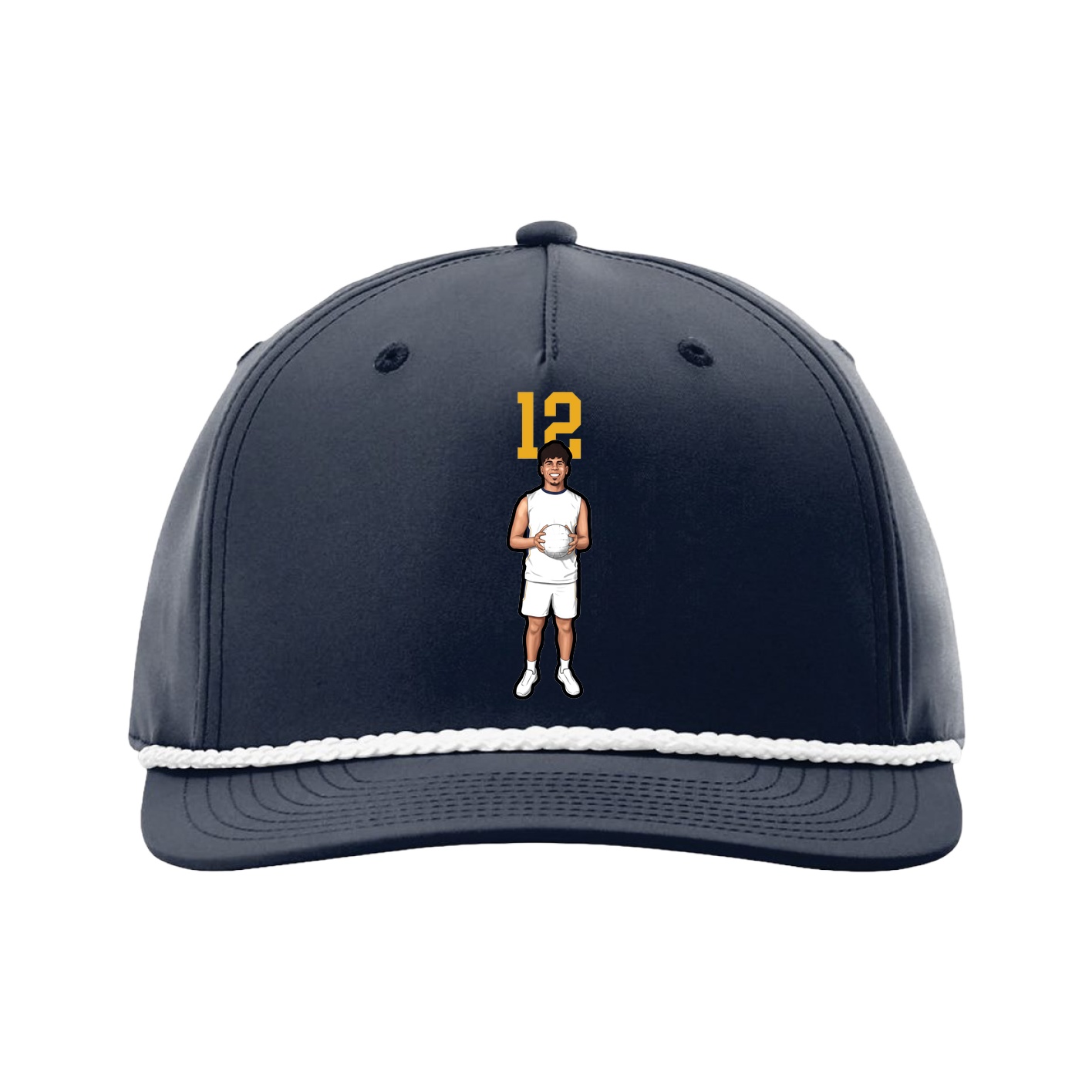 Five-Panel Classic Rope Cap — Number Top in Navy