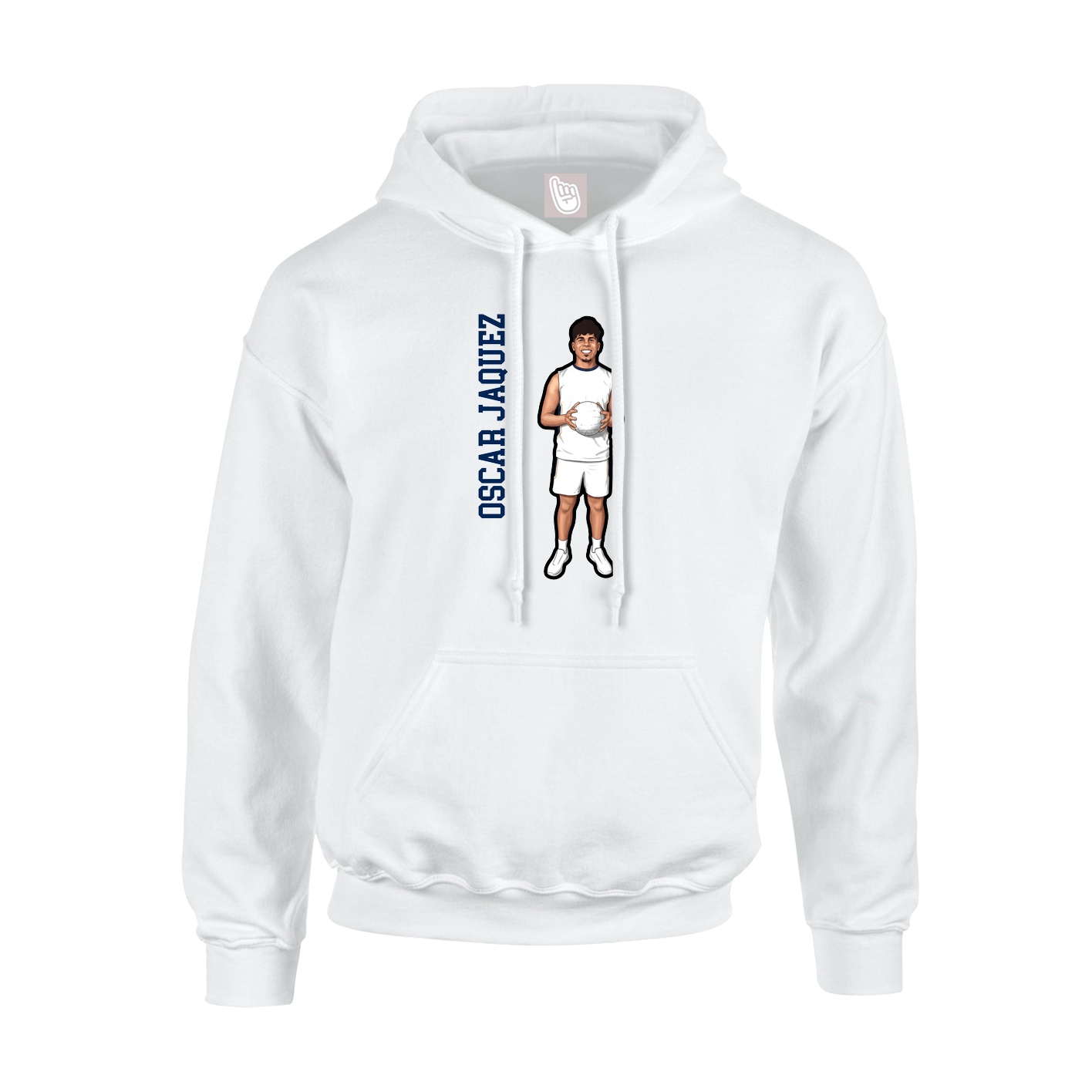 Youth Hoodie — Name Vertical in White