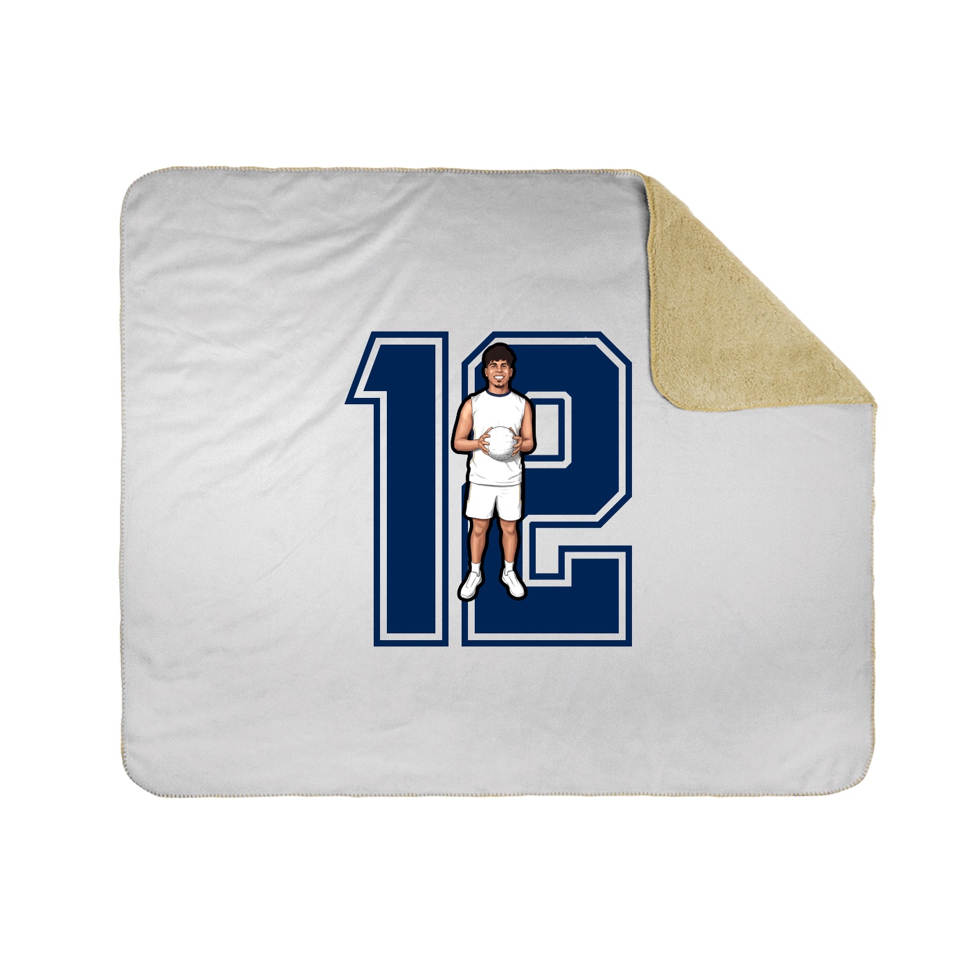Throw Blanket — Number in White