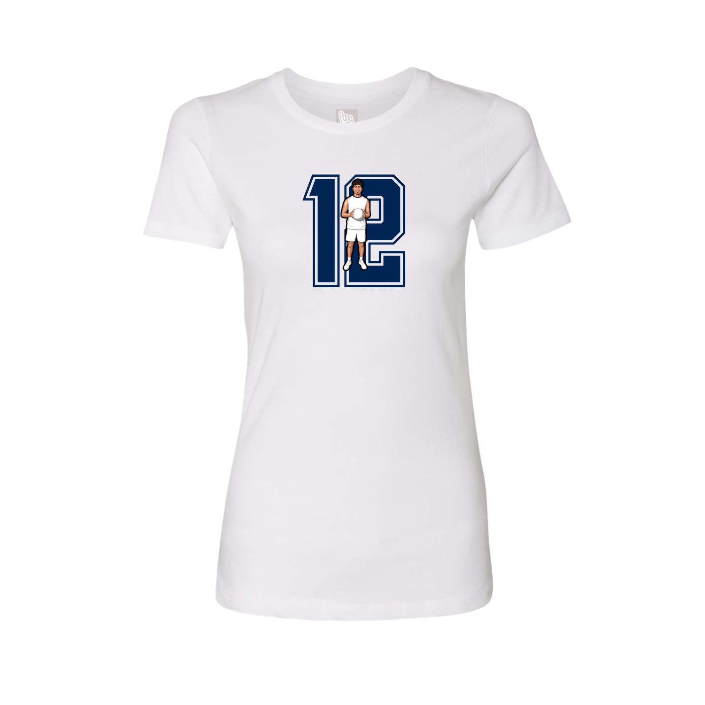 Fitted Women's Tee — Number in White