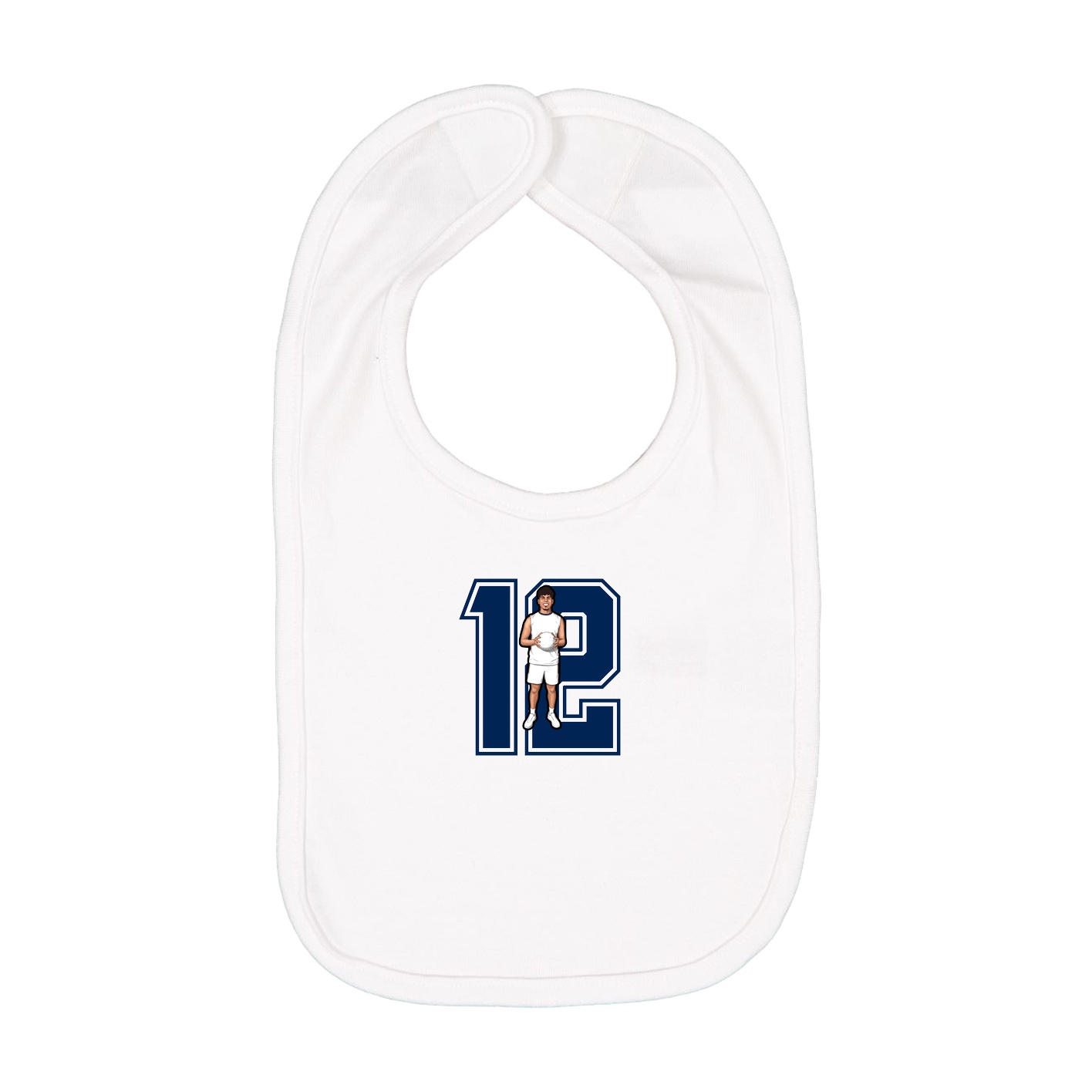 Infant Bib — Number in White