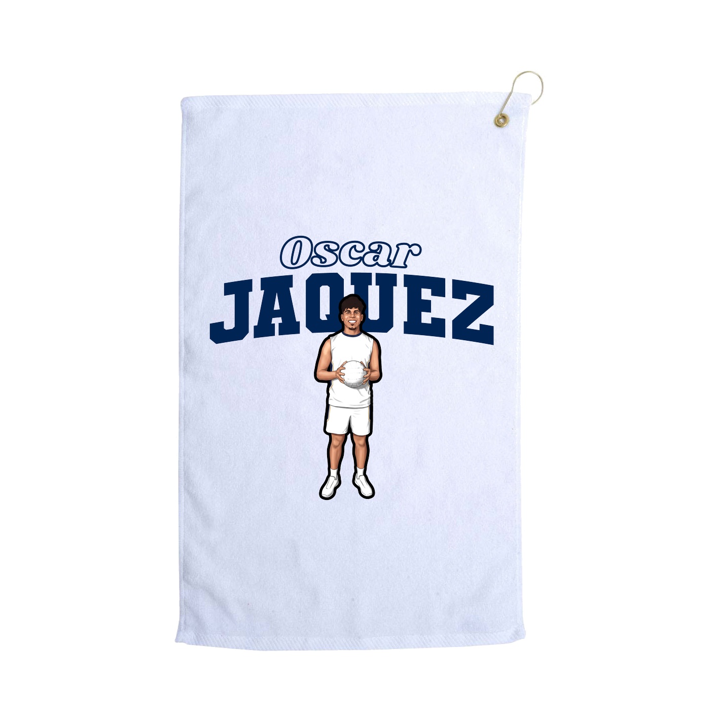 Golf Towel — Name Arch in White