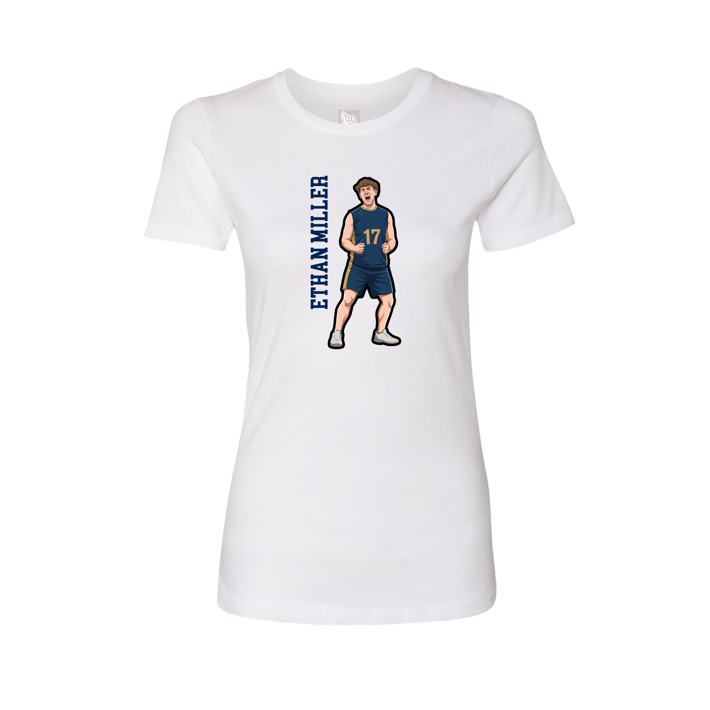 Fitted Women's Tee — Name Vertical in White