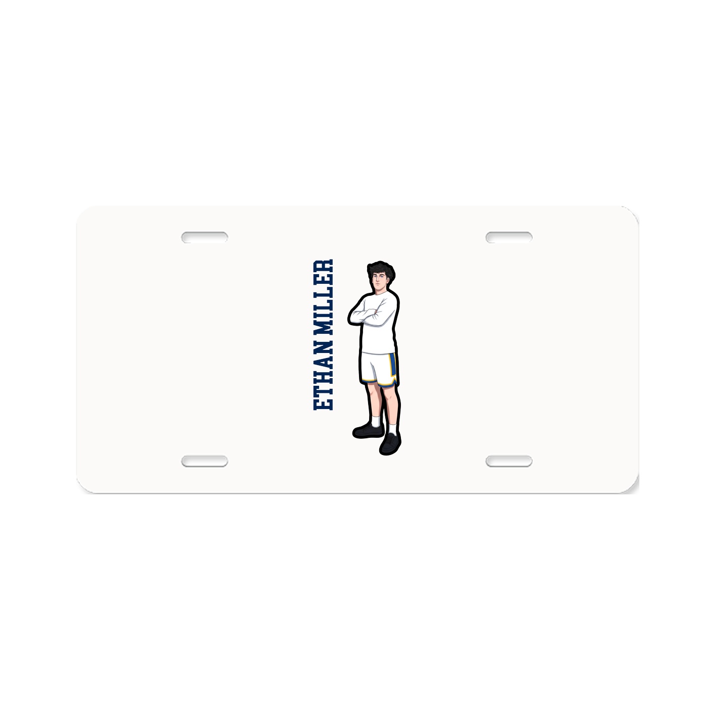 License Plate — Name Vertical in Classic
